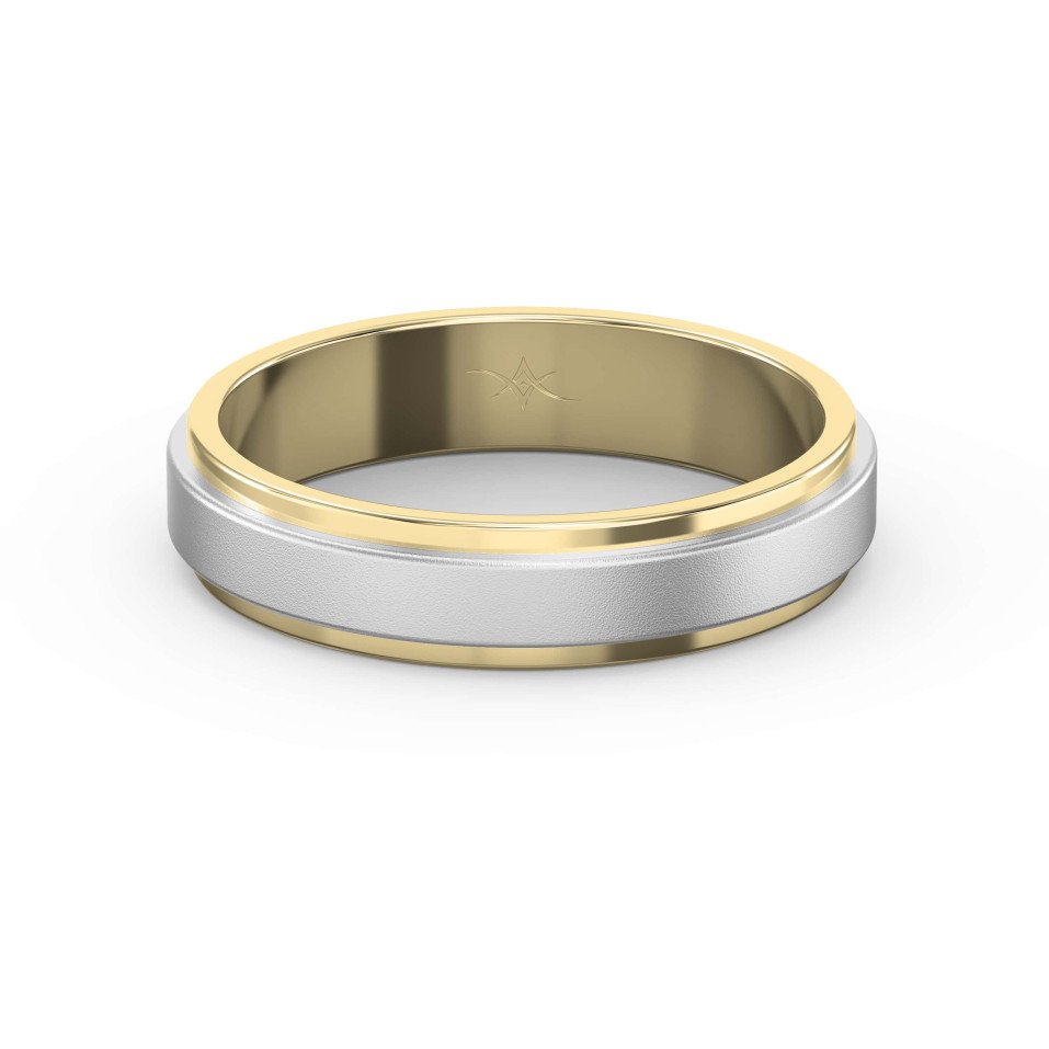 Two-Tone Wedding Band Crafted Entirely in Gold for Men