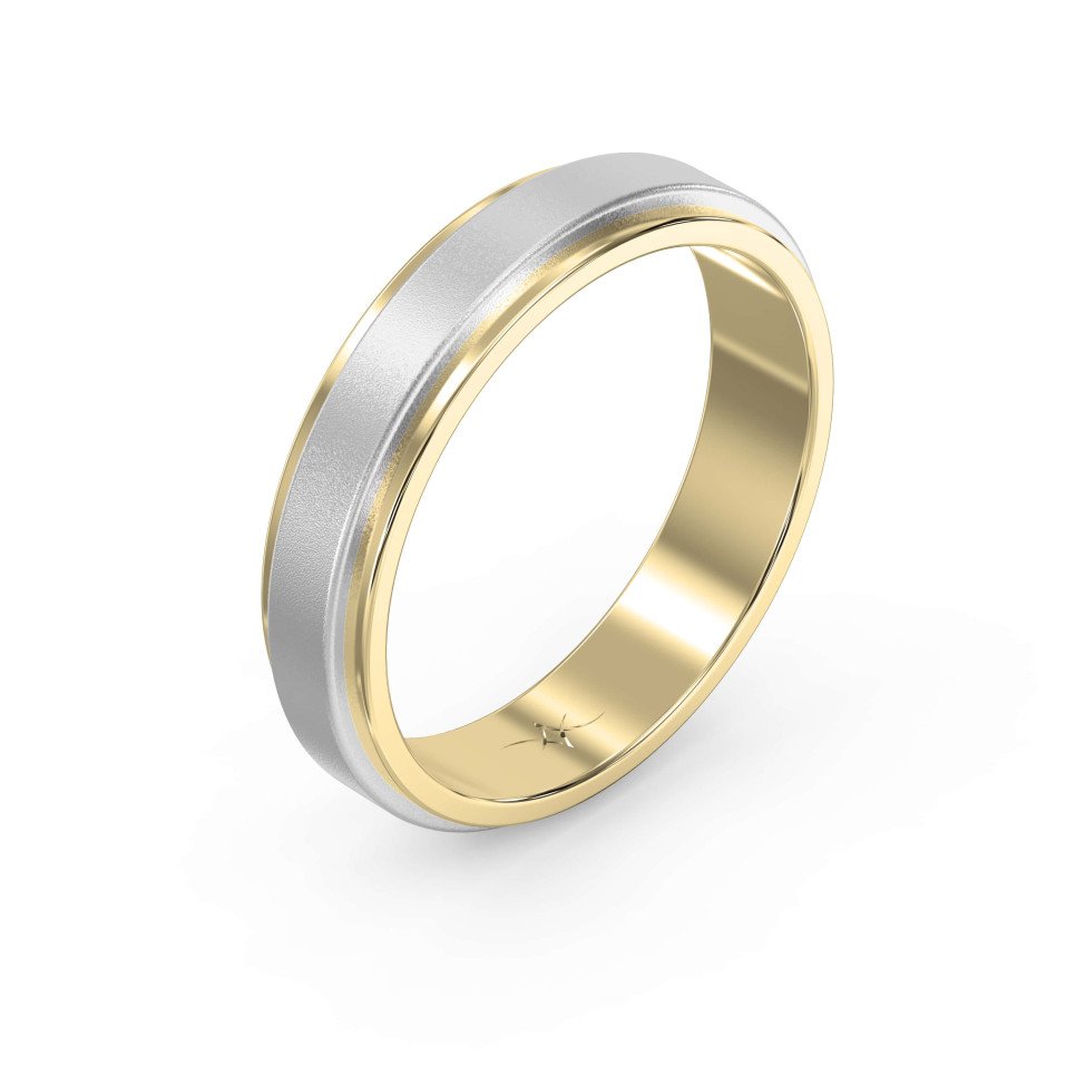 Two-Tone Wedding Band Crafted Entirely in Gold for Men