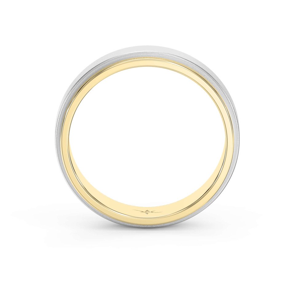 Two-Tone Wedding Band Crafted Entirely in Gold for Men