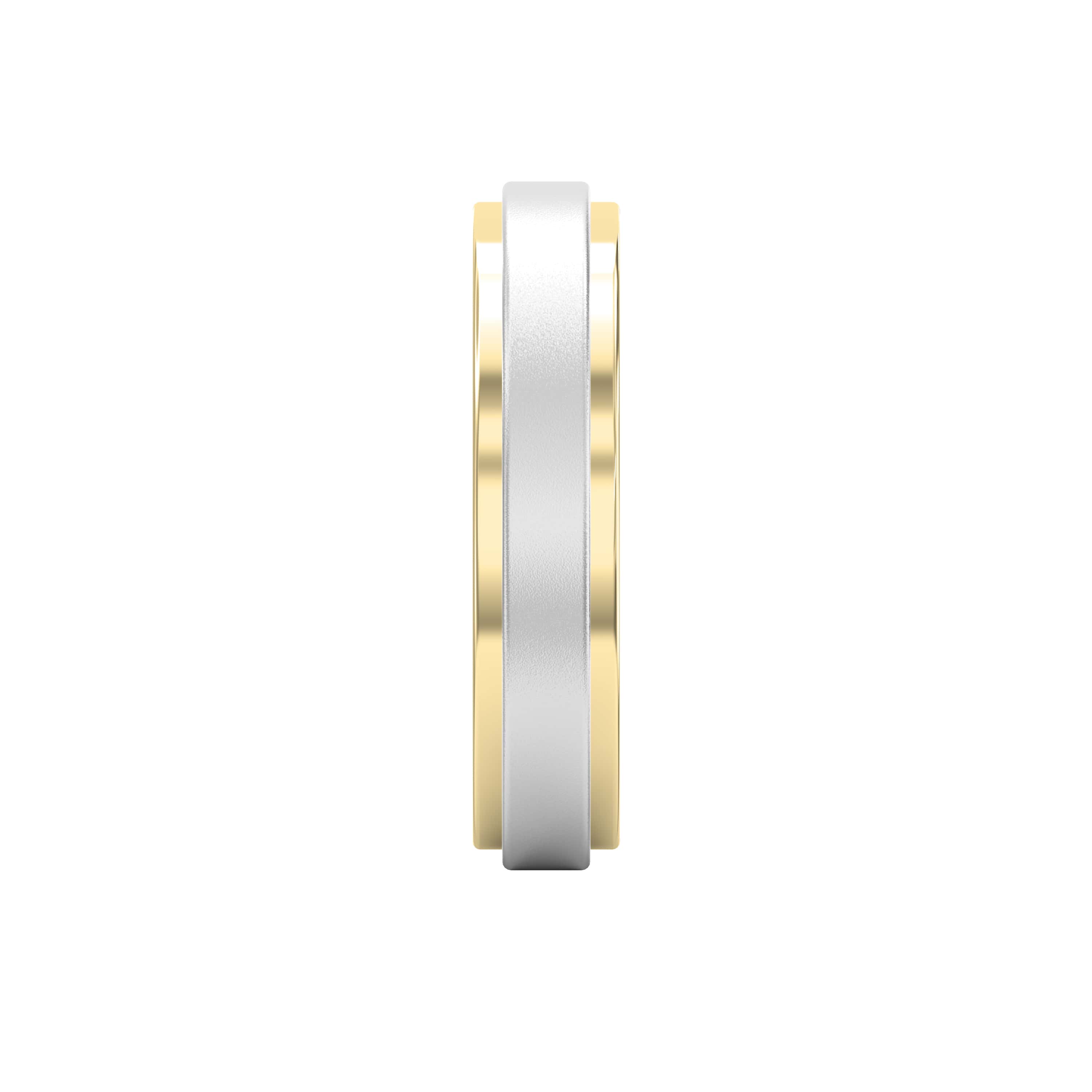 Two-Tone Wedding Band Crafted Entirely in Gold for Men