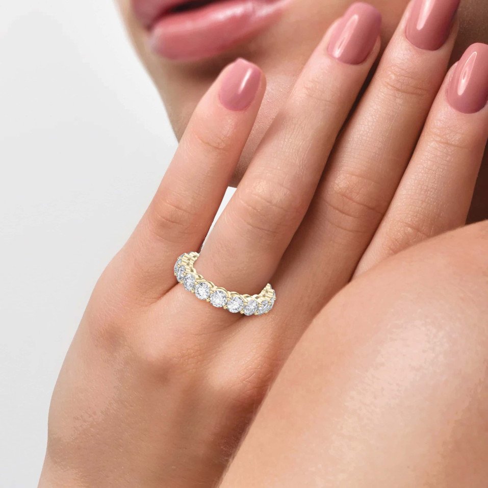 4.50 Carat Round Brilliant Cut Diamond Band – Lab-Grown & Natural Options | 0.25 Pointer Diamonds