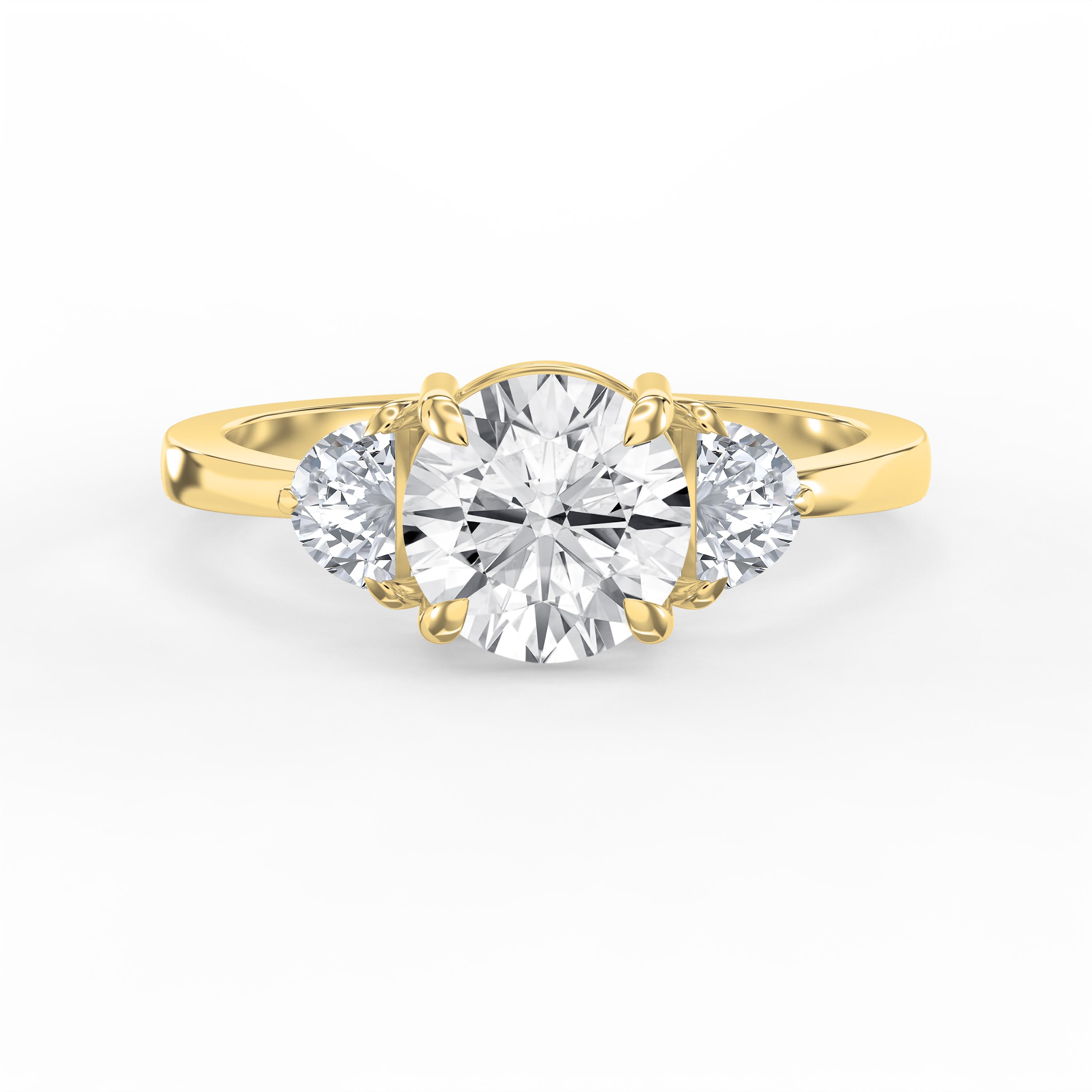 Eternal Trinity Three-Stone Diamond Ring | Custom Center Shape Engagement Ring | Lab - Grown Diamond Jewelry – Valam Design
