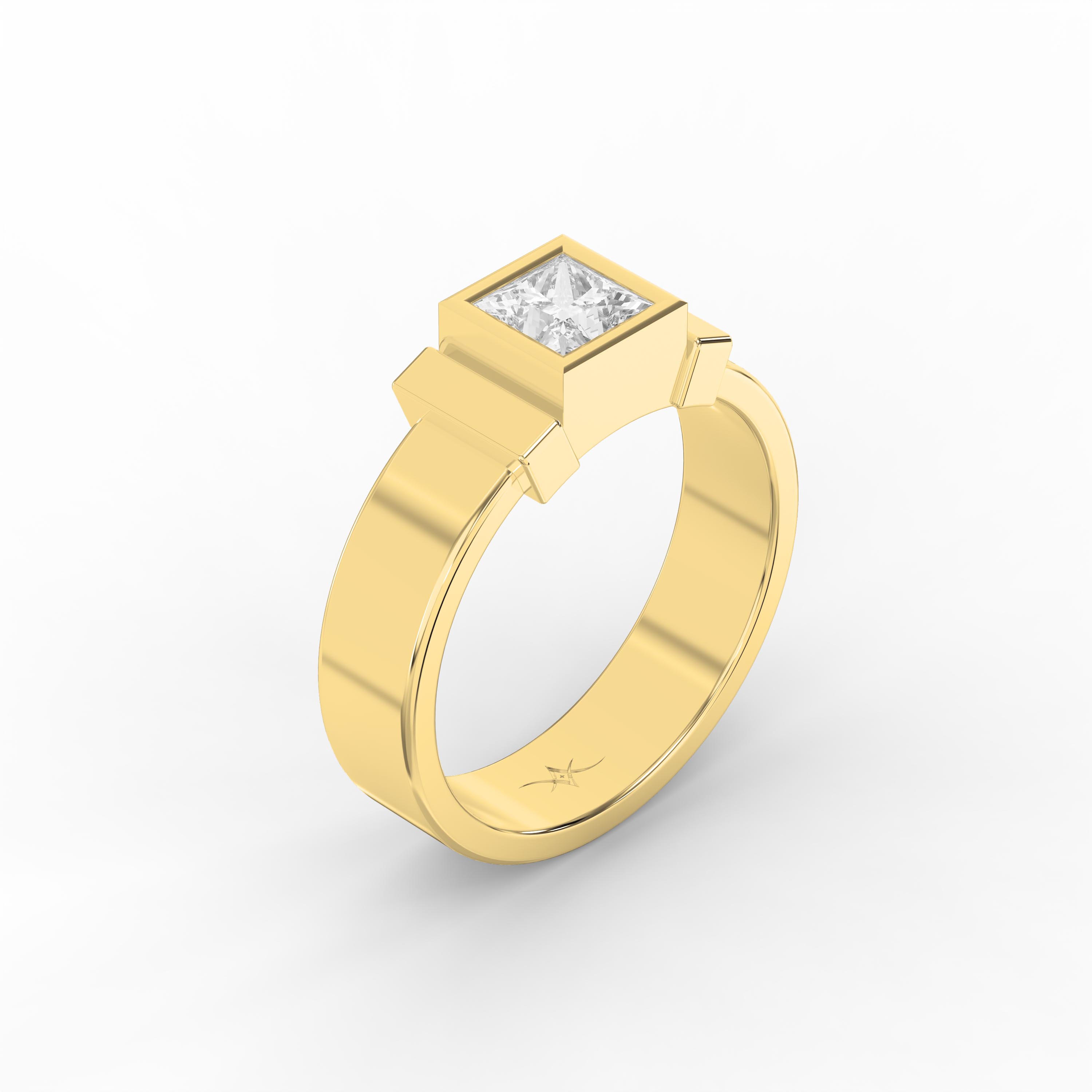 Princess Diamond Majestic Solitaire Men's Ring | Lab - Grown  Diamond Jewelry - Valam Design