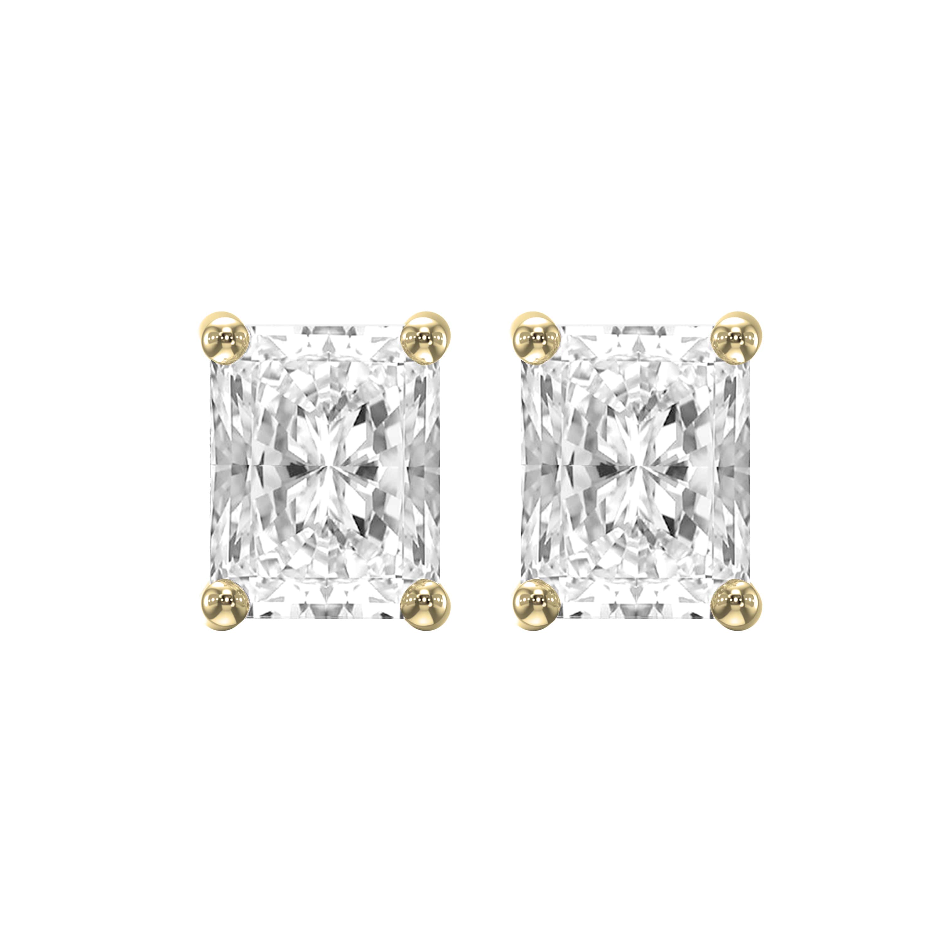 4-Prong Radiant Cut Diamond Stud Earrings – Lab Grown Brilliance