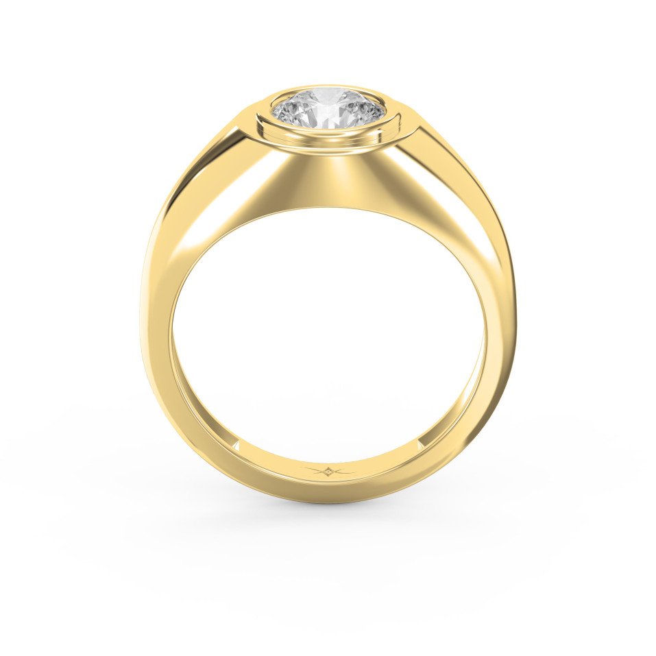 Modern Bezel Set Solitaire Engagement Ring | Customizable Center Stone Shape | Lab - Grown Diamond Jewelry - Valam Design