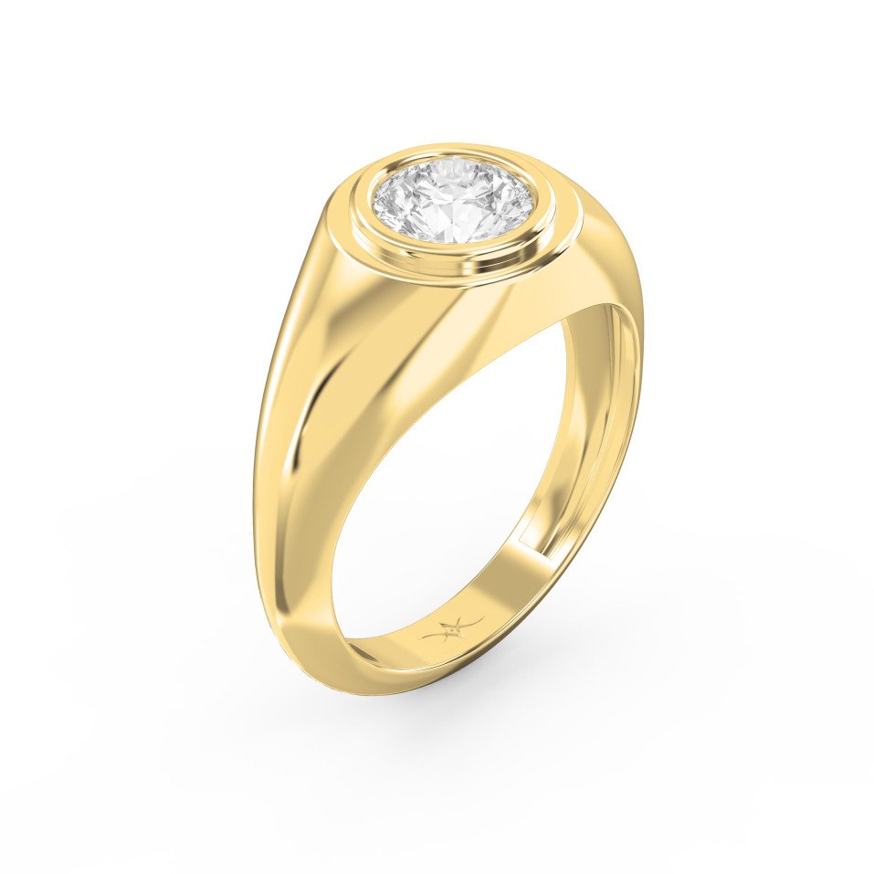 Modern Bezel Set Solitaire Engagement Ring | Customizable Center Stone Shape | Lab - Grown Diamond Jewelry - Valam Design