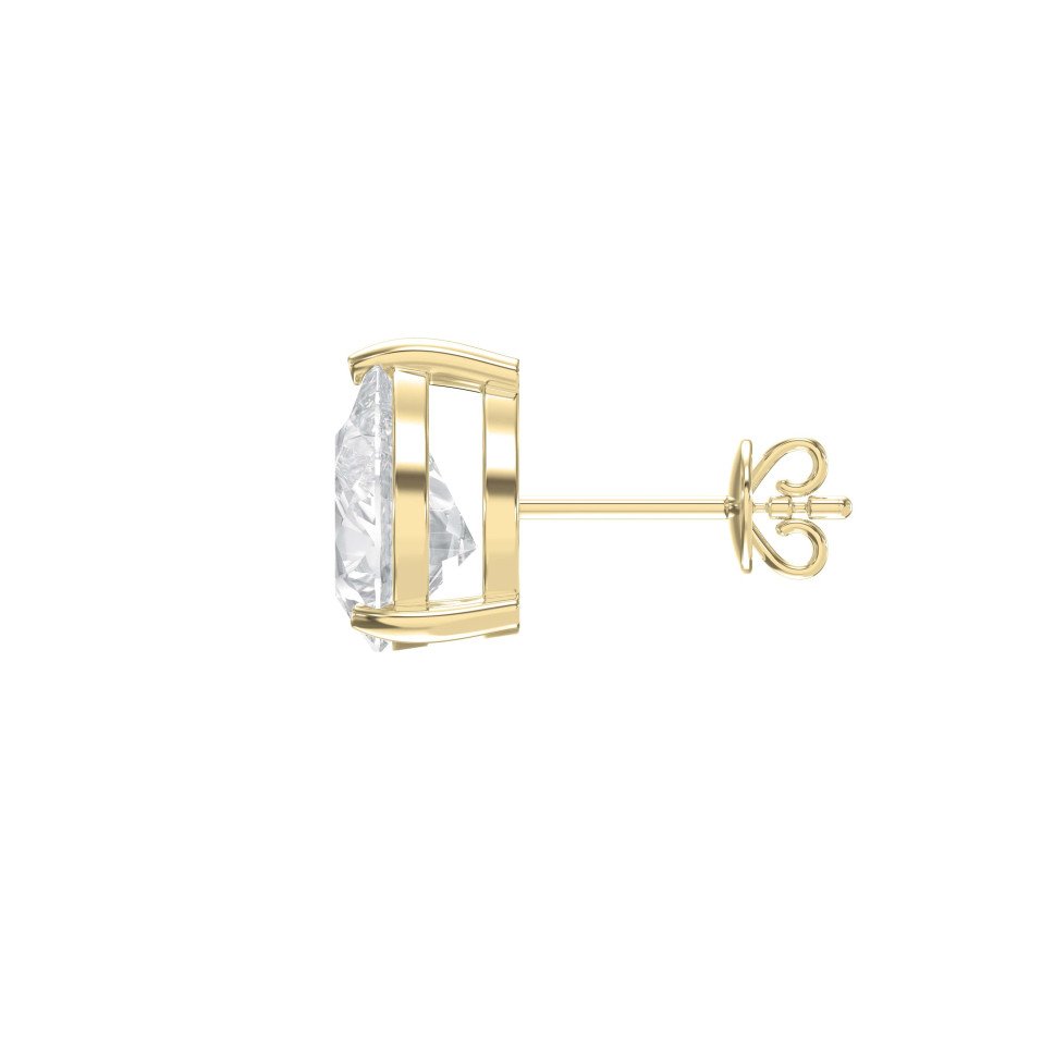 14K Perfect 3-Prong Pear Diamond Stud Earrings – Lab Grown Diamonds