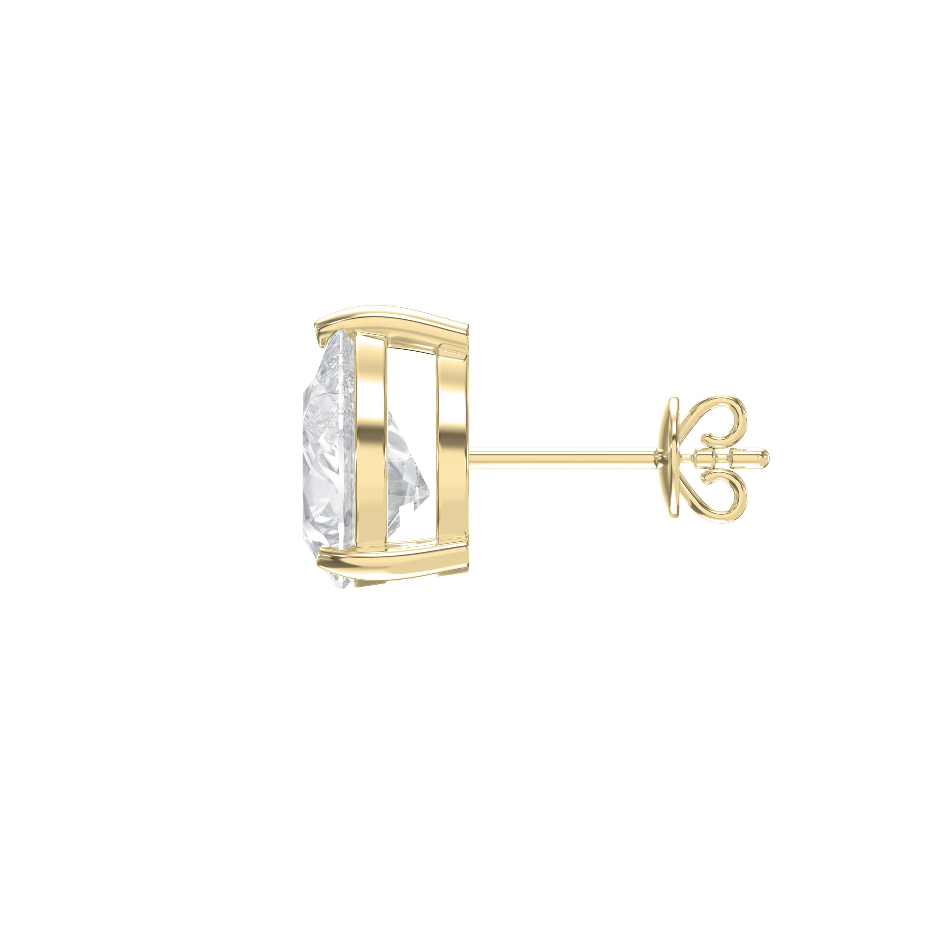 14K Perfect 3-Prong Pear Diamond Stud Earrings – Lab Grown Diamonds