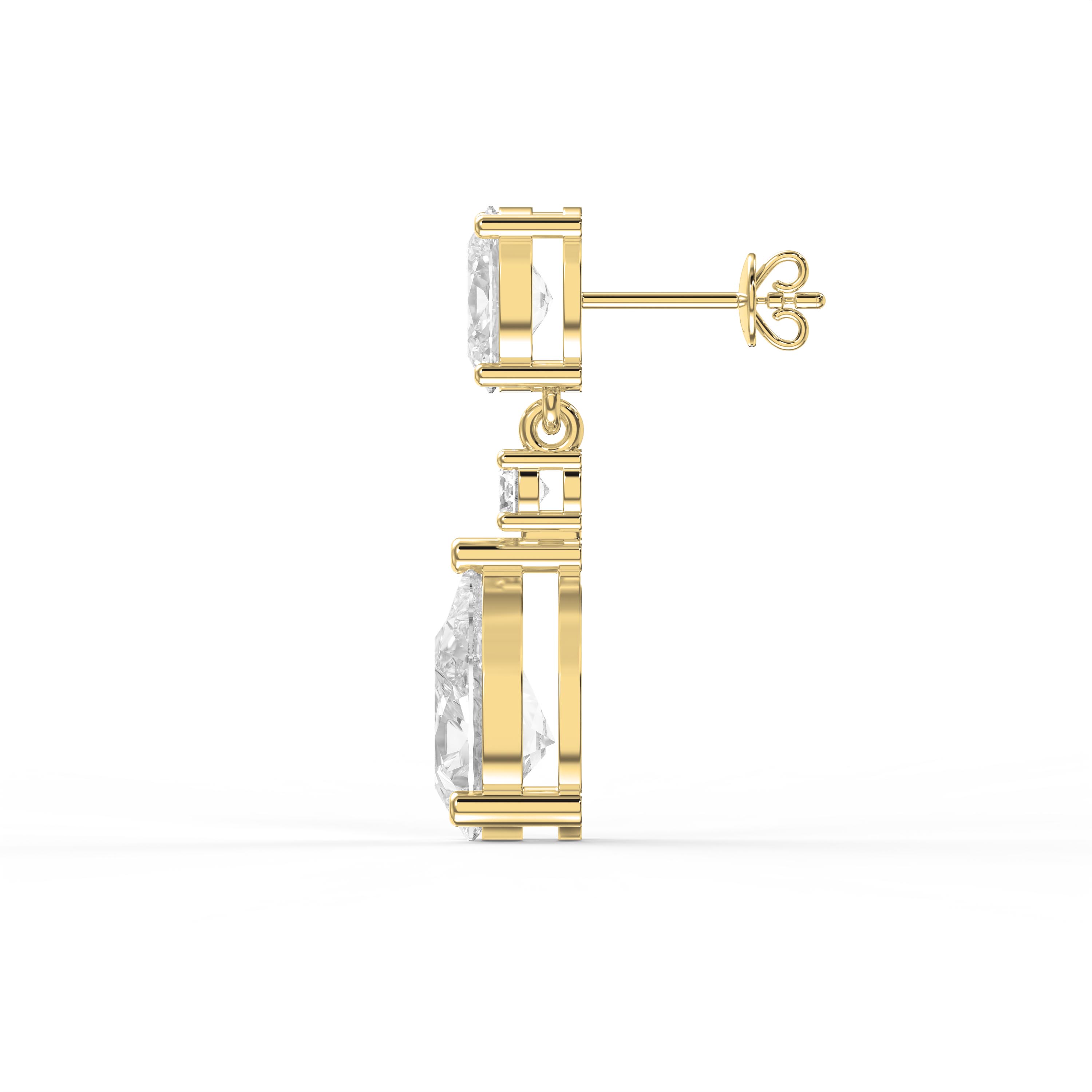Elegant Diamond Drop Earrings – Oval, Round & Pear Cut Stones | Choose Lab-Grown & Natural Diamonds