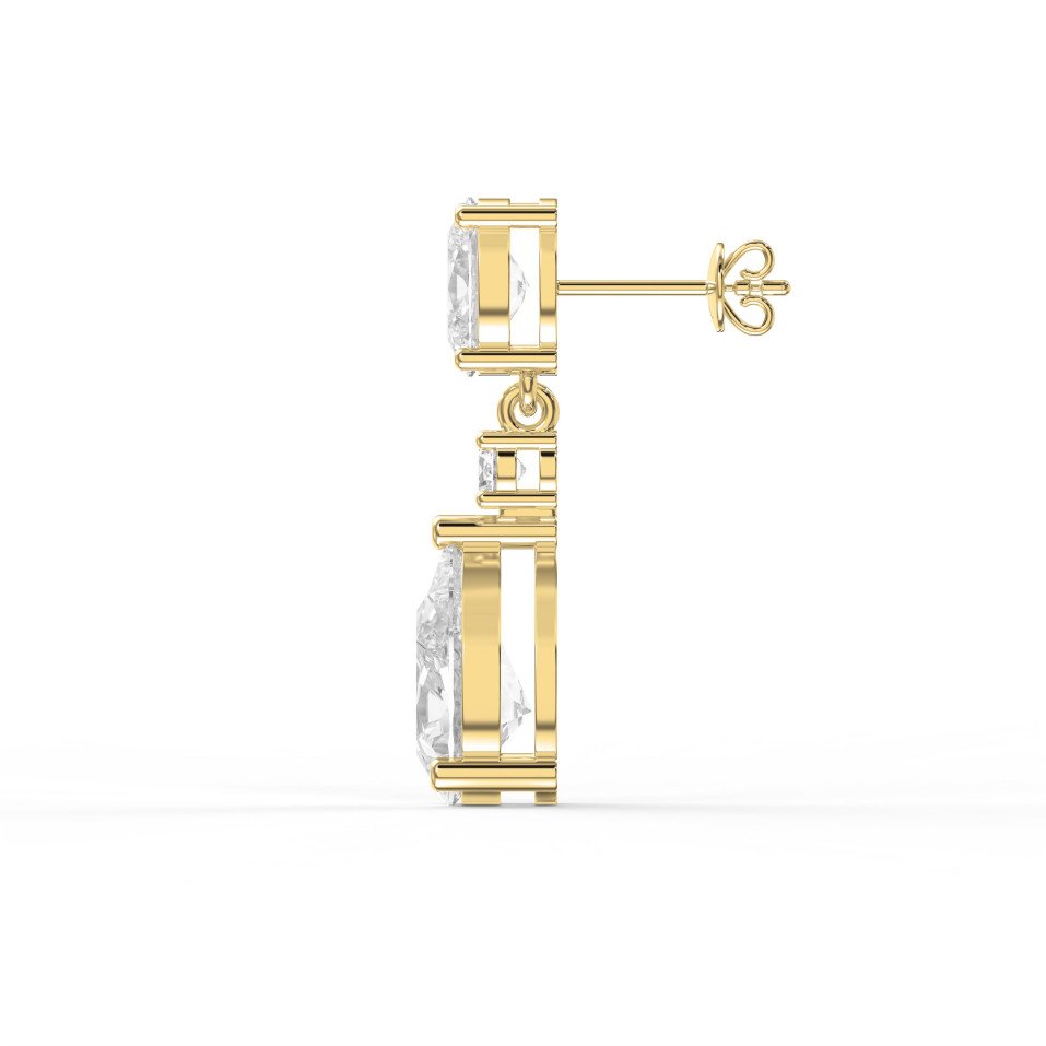 Elegant Diamond Drop Earrings – Oval, Round & Pear Cut Stones | Choose Lab-Grown & Natural Diamonds