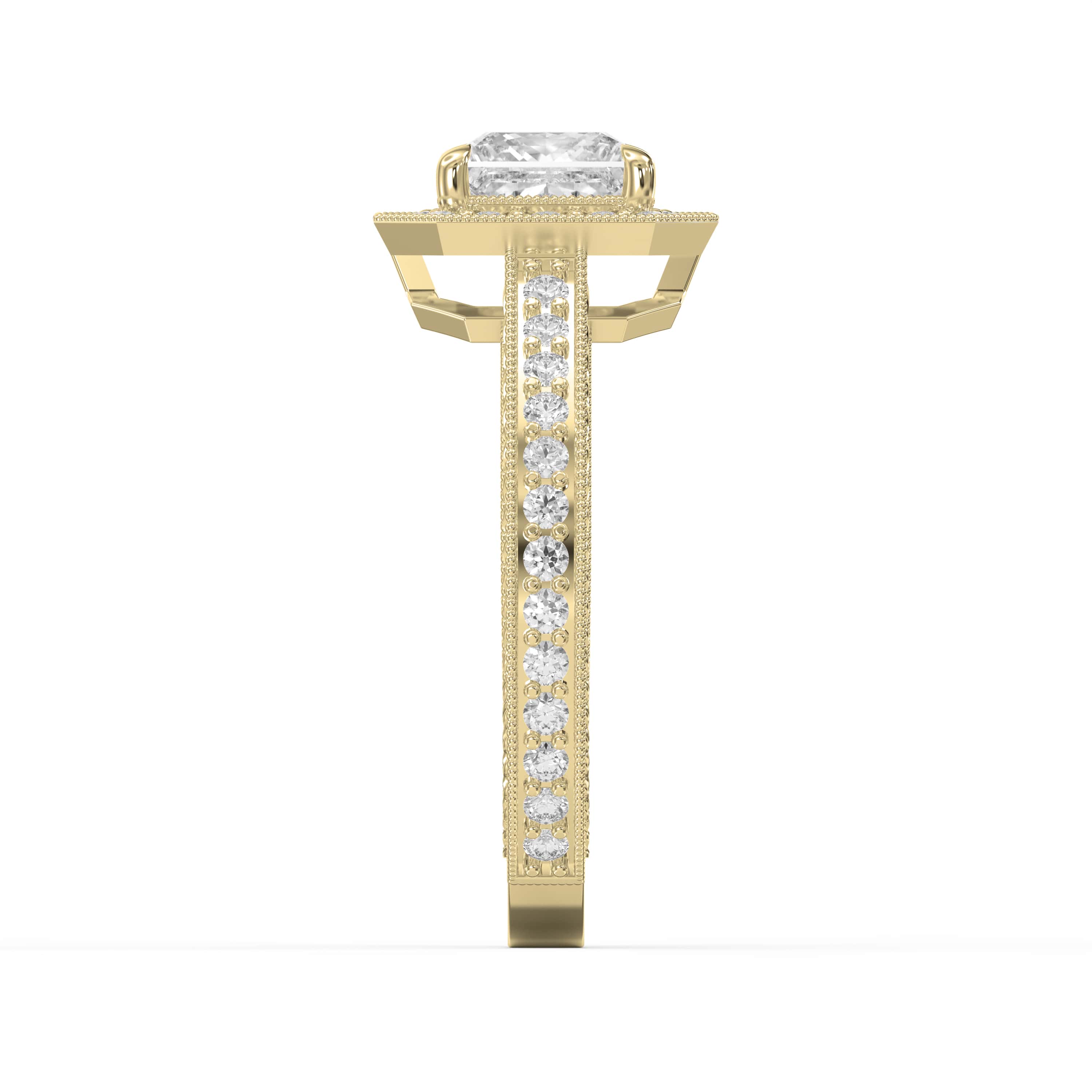 Princess Diamond Shape Vintage Ring – Choose Lab Grown & Natural Diamonds