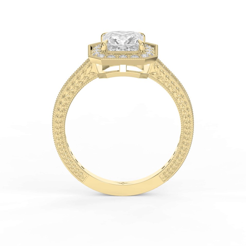 Princess Diamond Shape Vintage Ring – Choose Lab Grown & Natural Diamonds