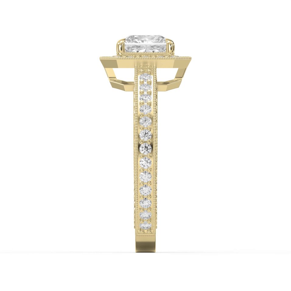 Princess Diamond Shape Vintage Ring – Choose Lab Grown & Natural Diamonds