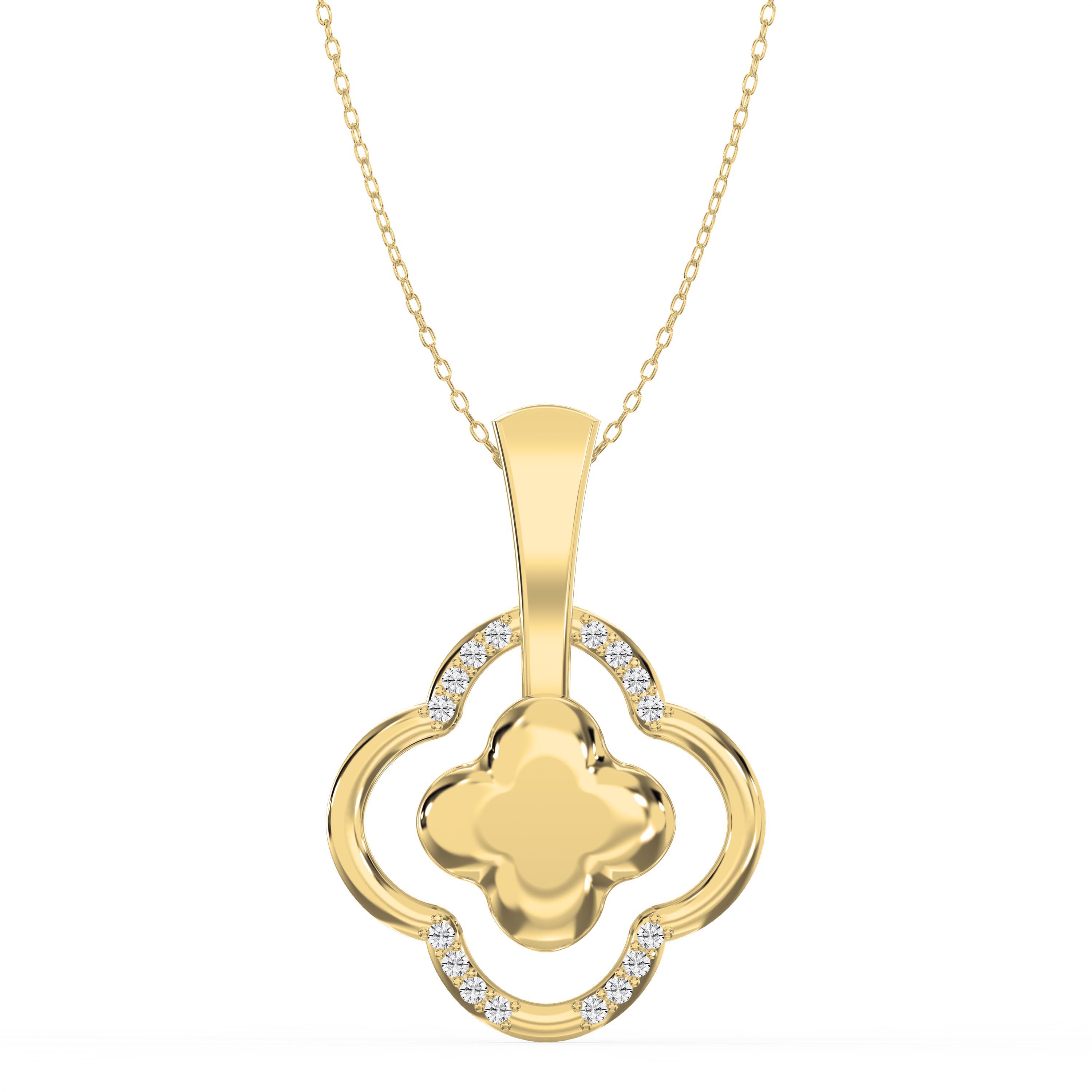 Round Diamond Elegant Clover Bloom Pendant Necklace | Lab-Grown & Natural Diamond Jewelry – Valam Design