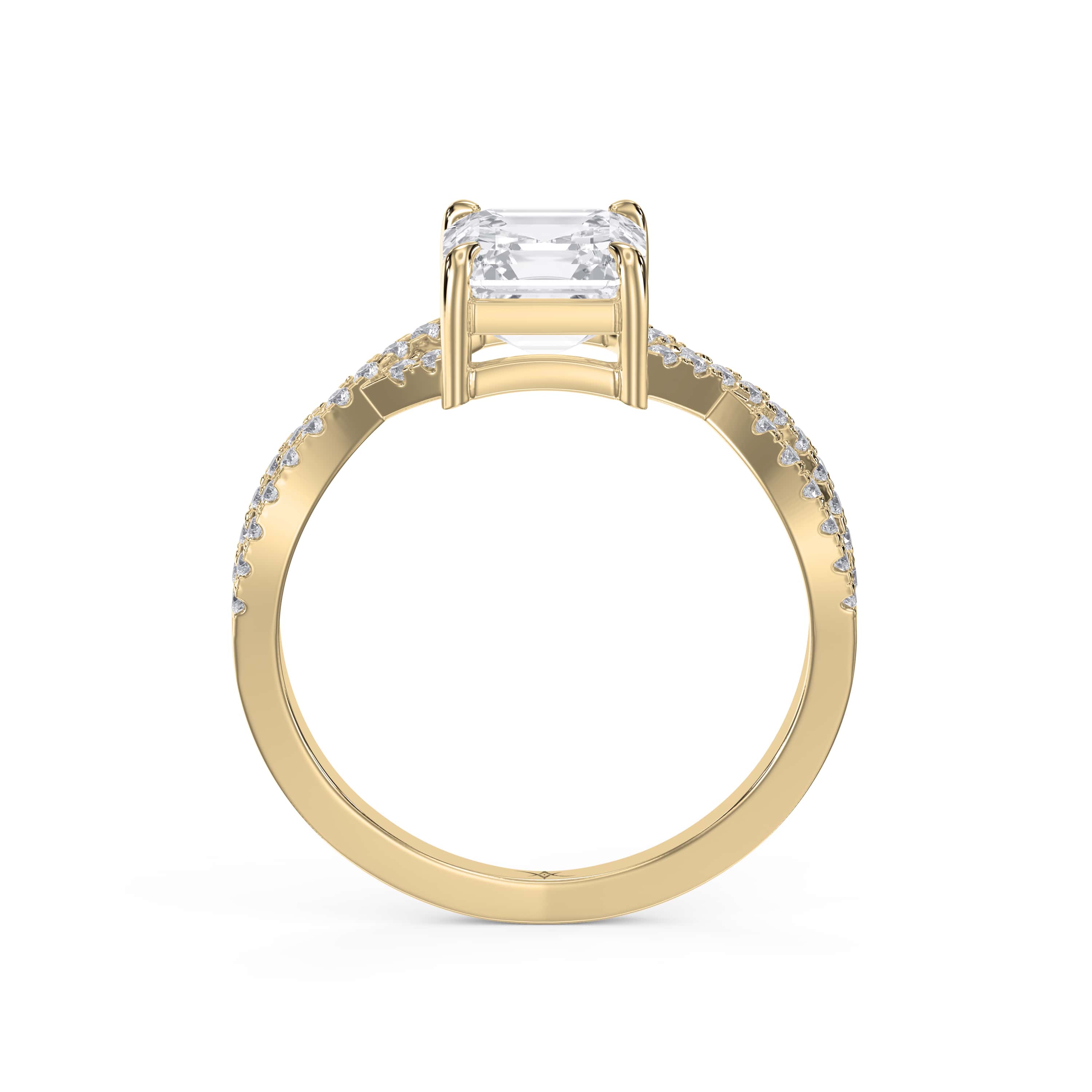 Asscher Cut Diamond Solitaire Engagement Ring – 4-Prong Setting