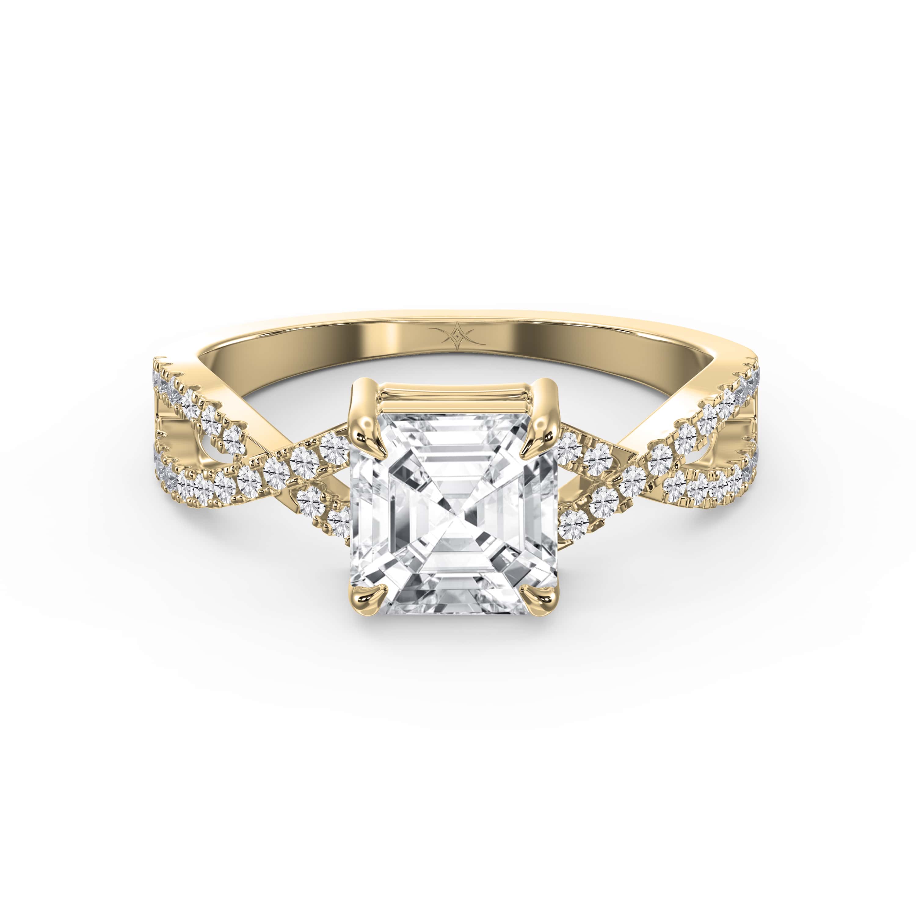 Asscher Cut Diamond Solitaire Engagement Ring – 4-Prong Setting