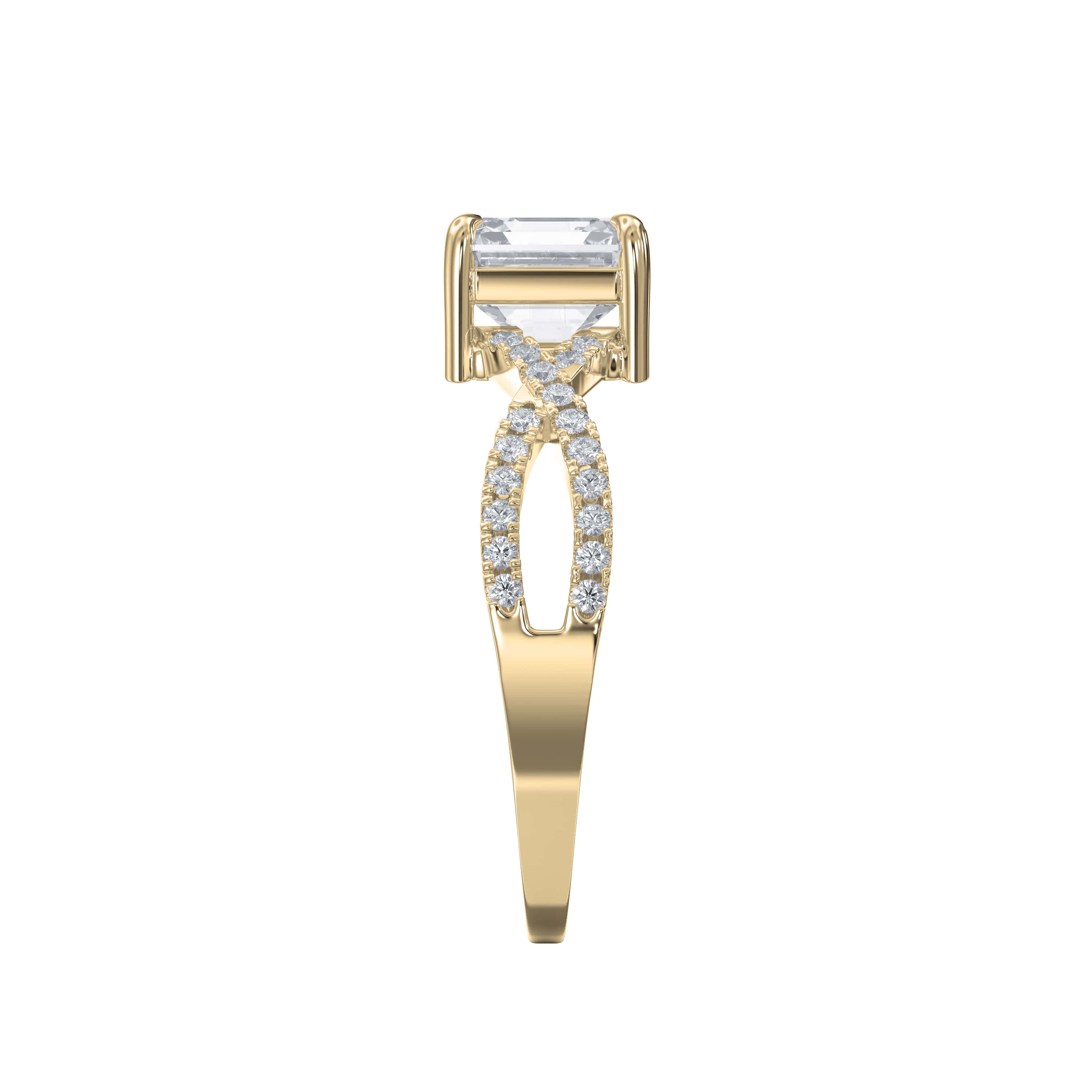 Asscher Cut Diamond Solitaire Engagement Ring – 4-Prong Setting