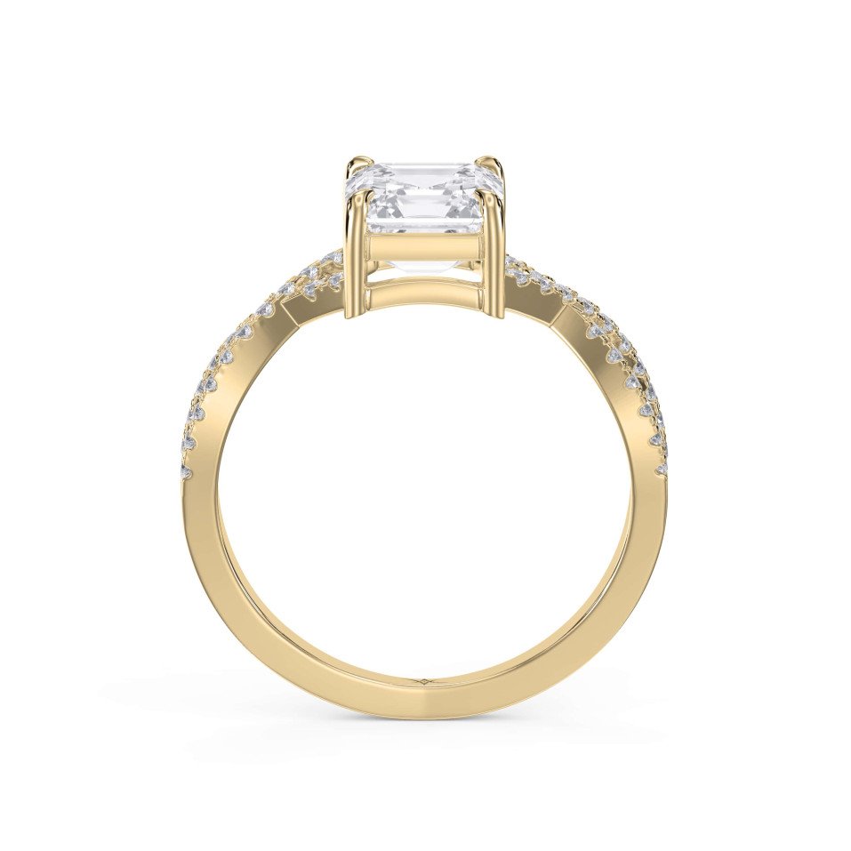 Asscher Cut Diamond Solitaire Engagement Ring – 4-Prong Setting