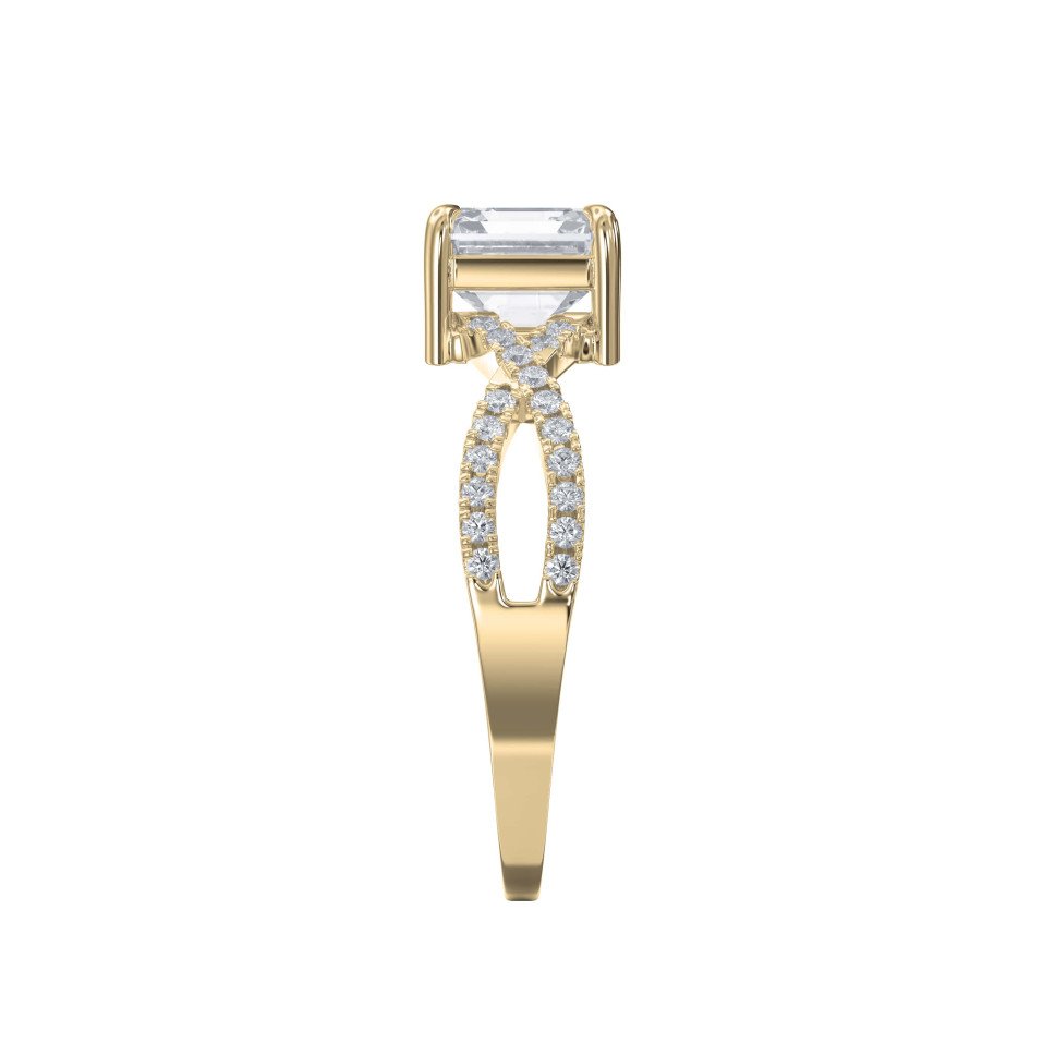 Asscher Cut Diamond Solitaire Engagement Ring – 4-Prong Setting