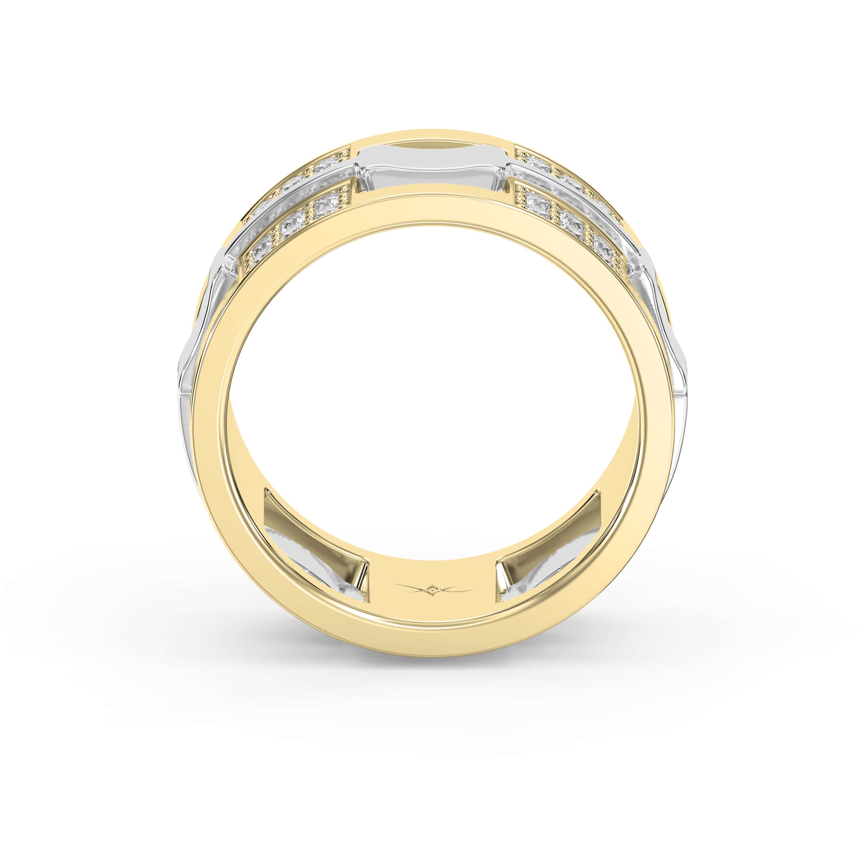 Bold Men’s Diamond Wedding Band – 11mm Wide, 2.30mm High, with 1.5 Carat Diamonds