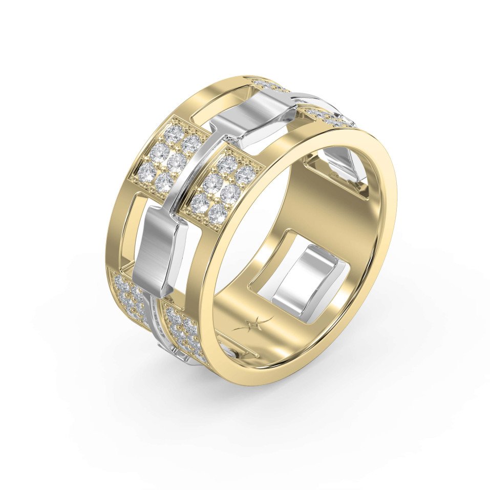 Bold Men’s Diamond Wedding Band – 11mm Wide, 2.30mm High, with 1.5 Carat Diamonds