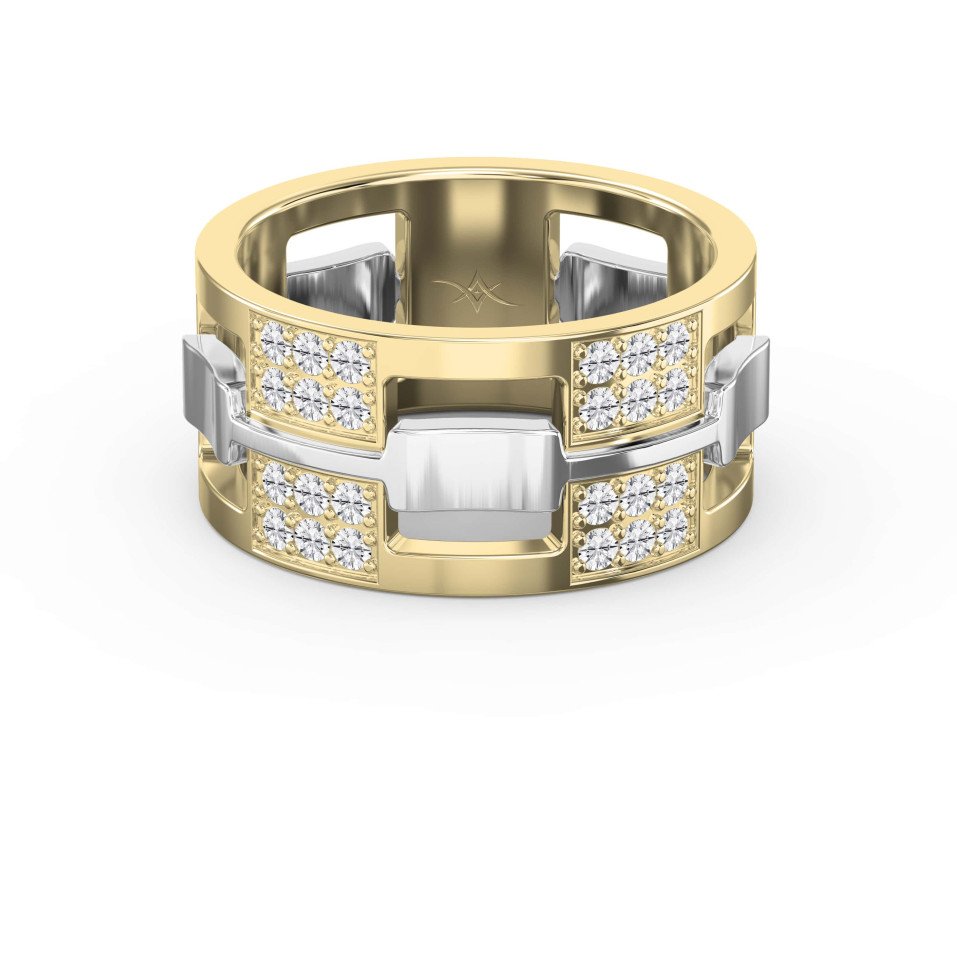 Bold Men’s Diamond Wedding Band – 11mm Wide, 2.30mm High, with 1.5 Carat Diamonds