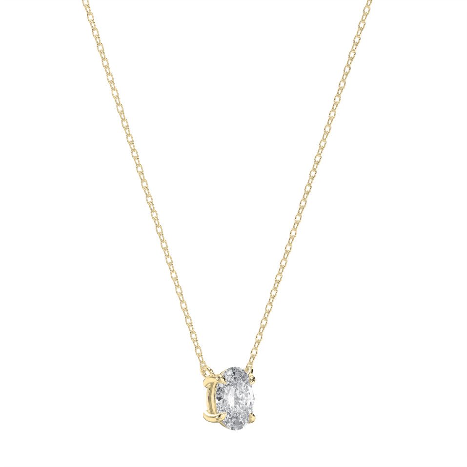 Oval Shape Diamond Necklace – Customizable with Lab Grown or Natural Diamond