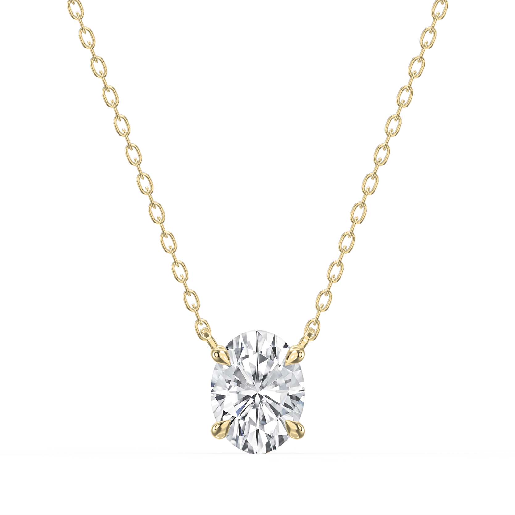 Oval Shape Diamond Necklace – Customizable with Lab Grown or Natural Diamond