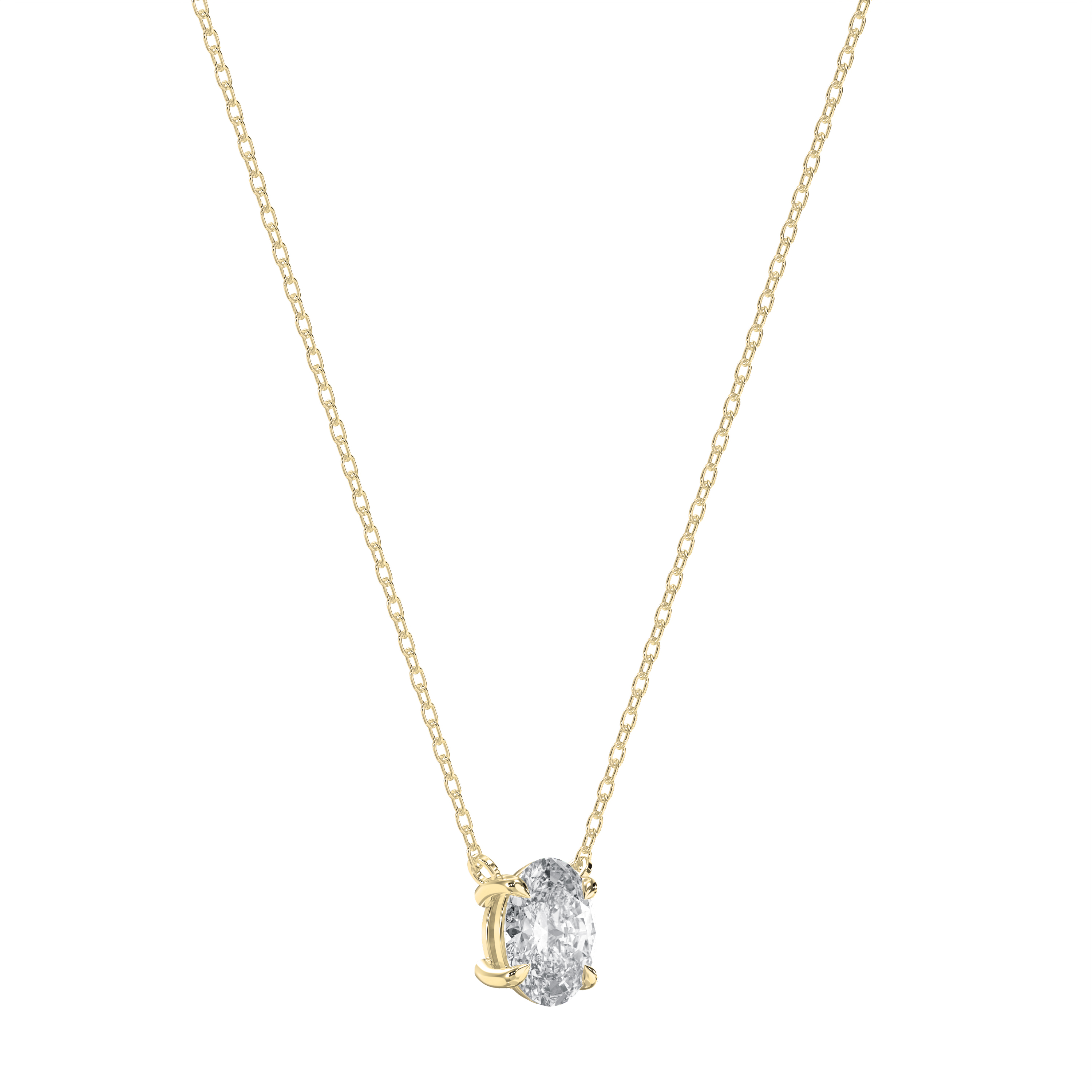 Oval Shape Diamond Necklace – Customizable with Lab Grown or Natural Diamond