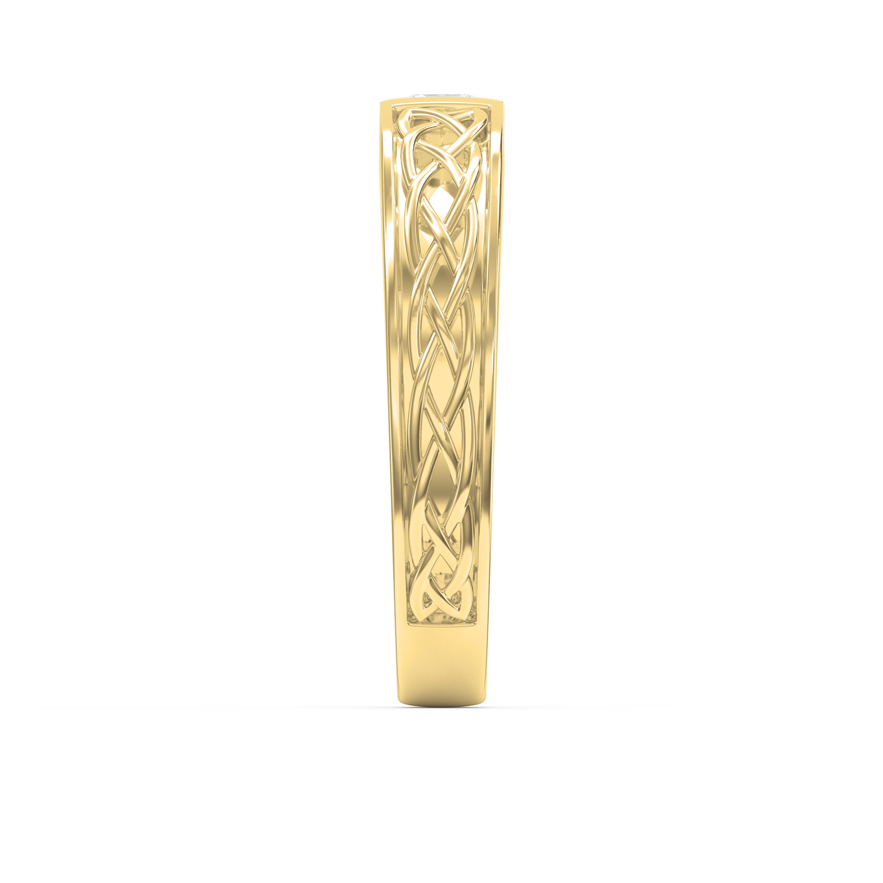 Celtic Knot Princess-Cut Diamond Vintage Band – Available in Yellow, White, Rose Gold & Platinum
