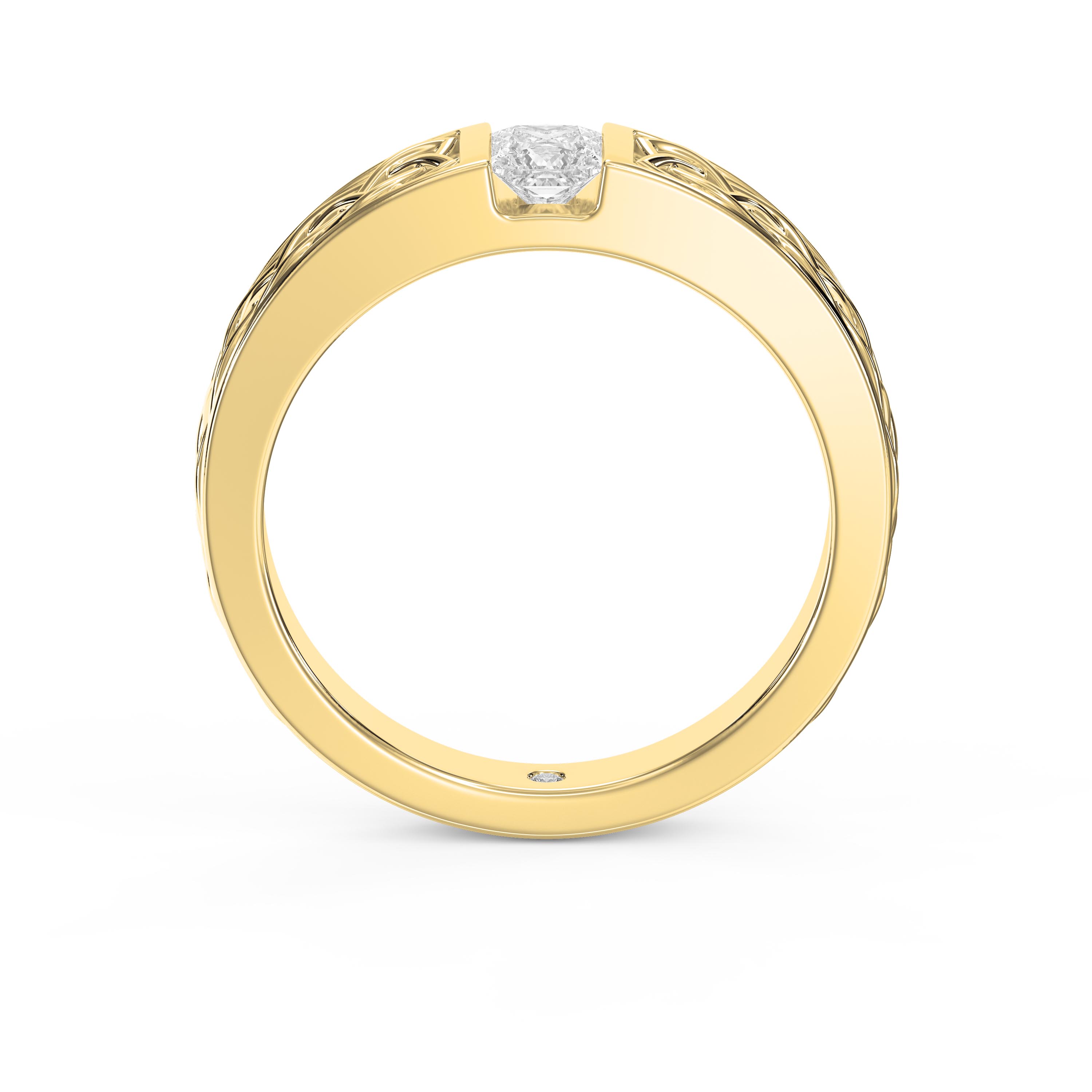Celtic Knot Princess-Cut Diamond Vintage Band – Available in Yellow, White, Rose Gold & Platinum