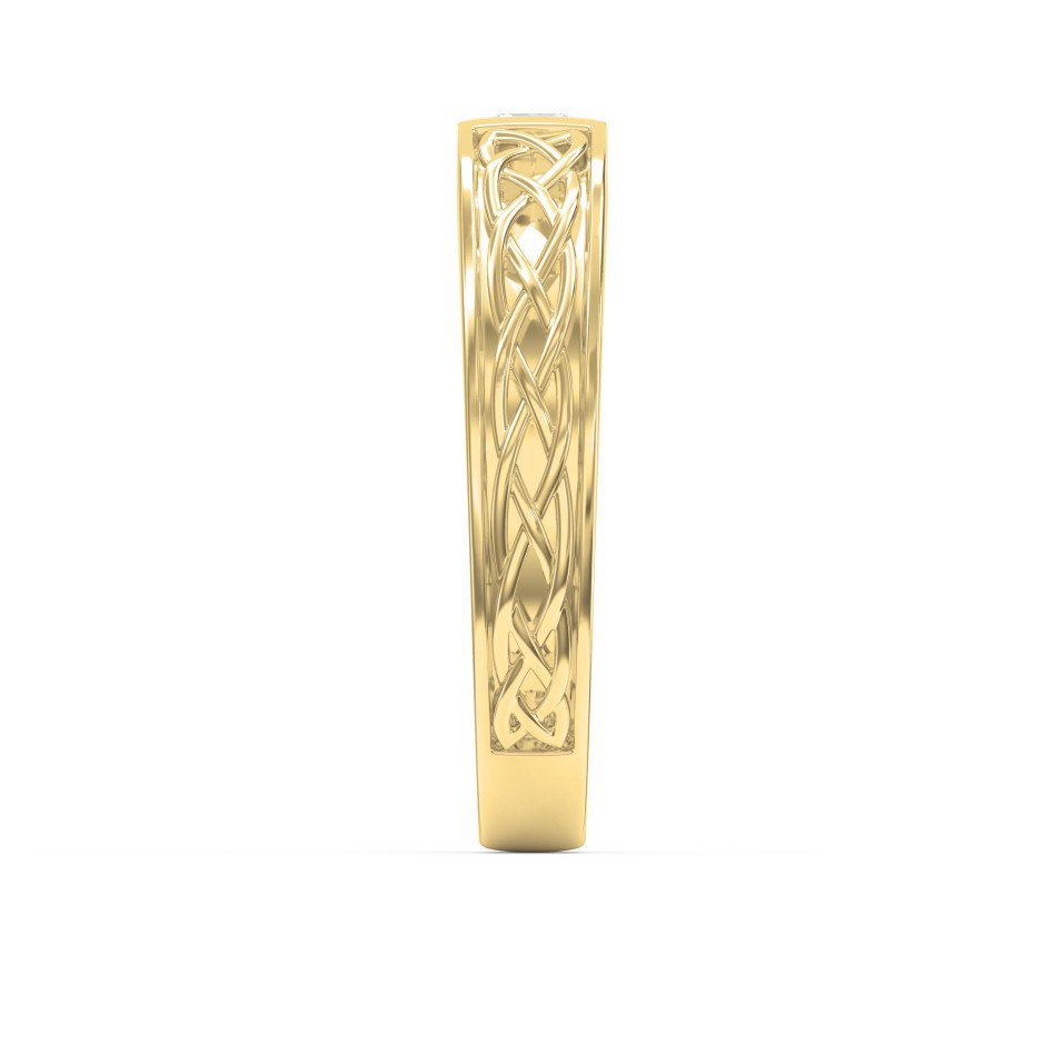 Celtic Knot Princess-Cut Diamond Vintage Band – Available in Yellow, White, Rose Gold & Platinum