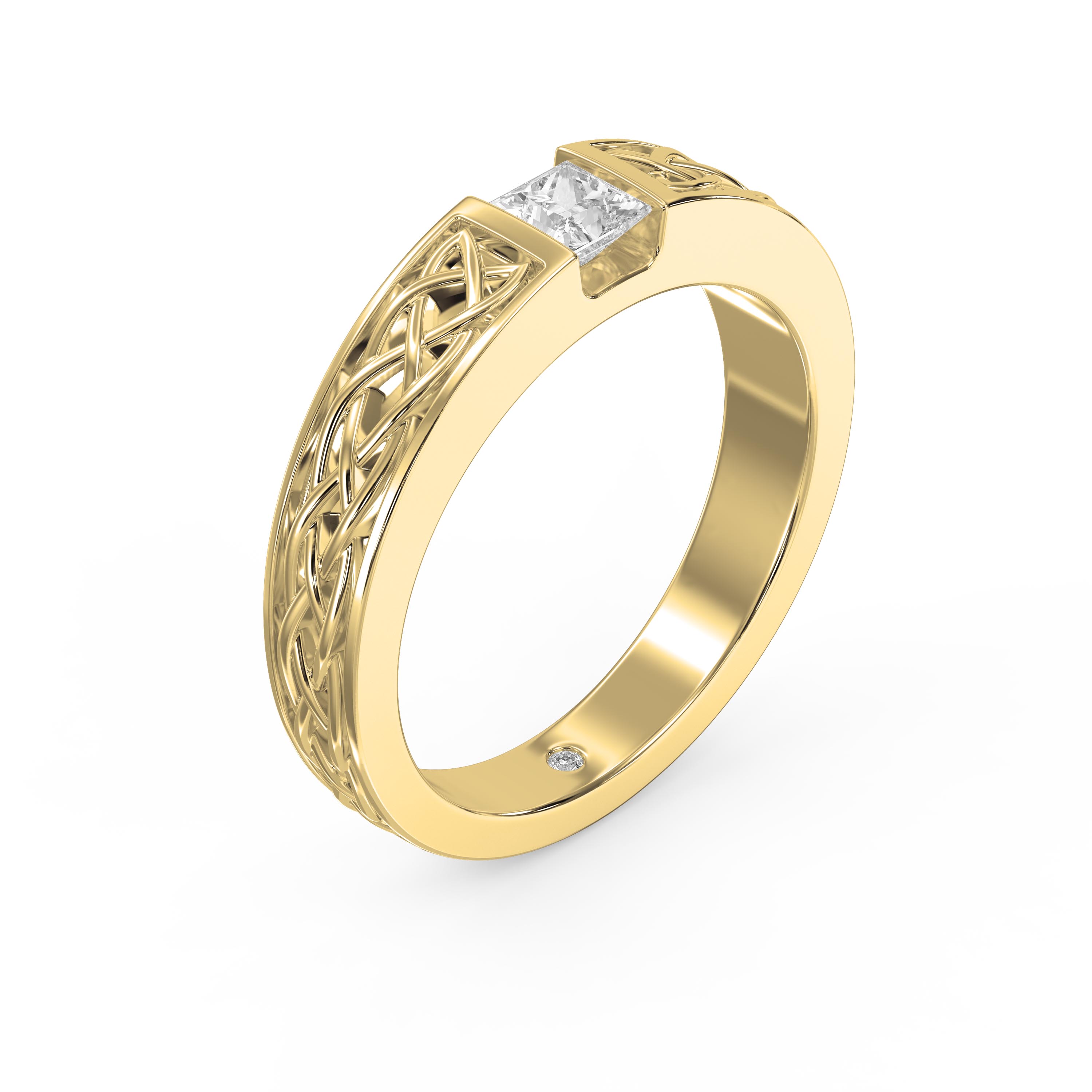Celtic Knot Princess-Cut Diamond Vintage Band – Available in Yellow, White, Rose Gold & Platinum