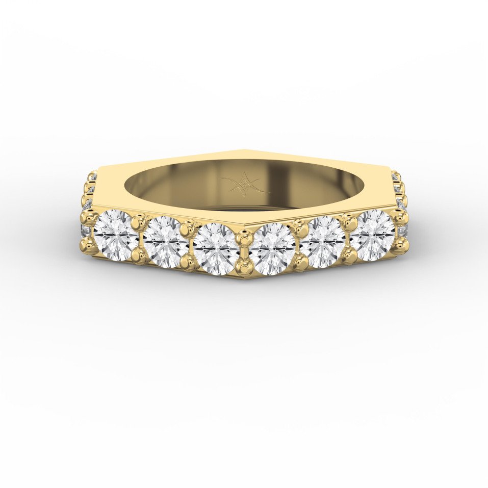 Forever Edge Diamond Eternity Band – Unique Geometric Diamond Ring  | Lab-Grown & Natural