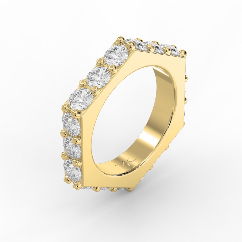 Forever Edge Diamond Eternity Band – Unique Geometric Diamond Ring  | Lab-Grown & Natural