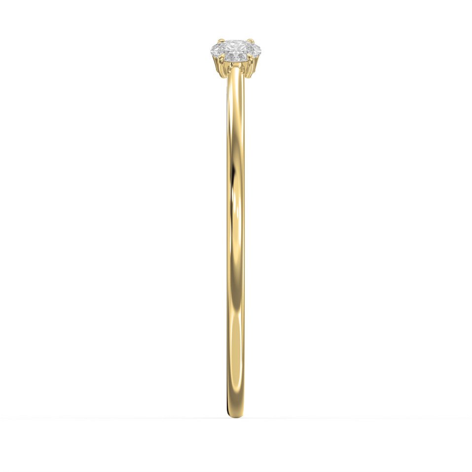 Minimalist Open Cuff Bracelet with Solitaire Oval  Diamonds – Lab-Grown & Natural Options