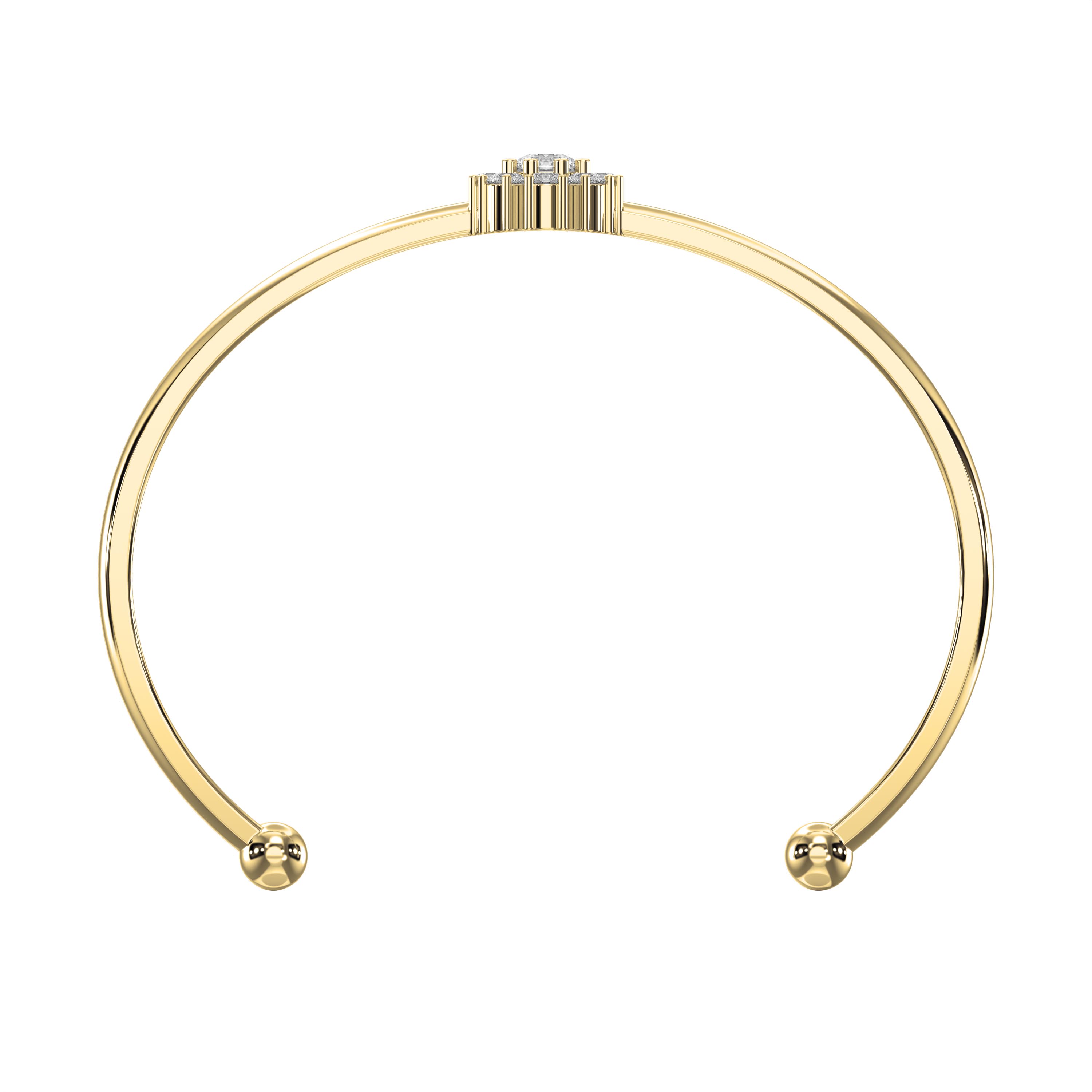 Floral Diamond Cluster Open Cuff Bracelet – Modern Elegant Women’s Diamond Bracelet | Lab-Grown & Natural