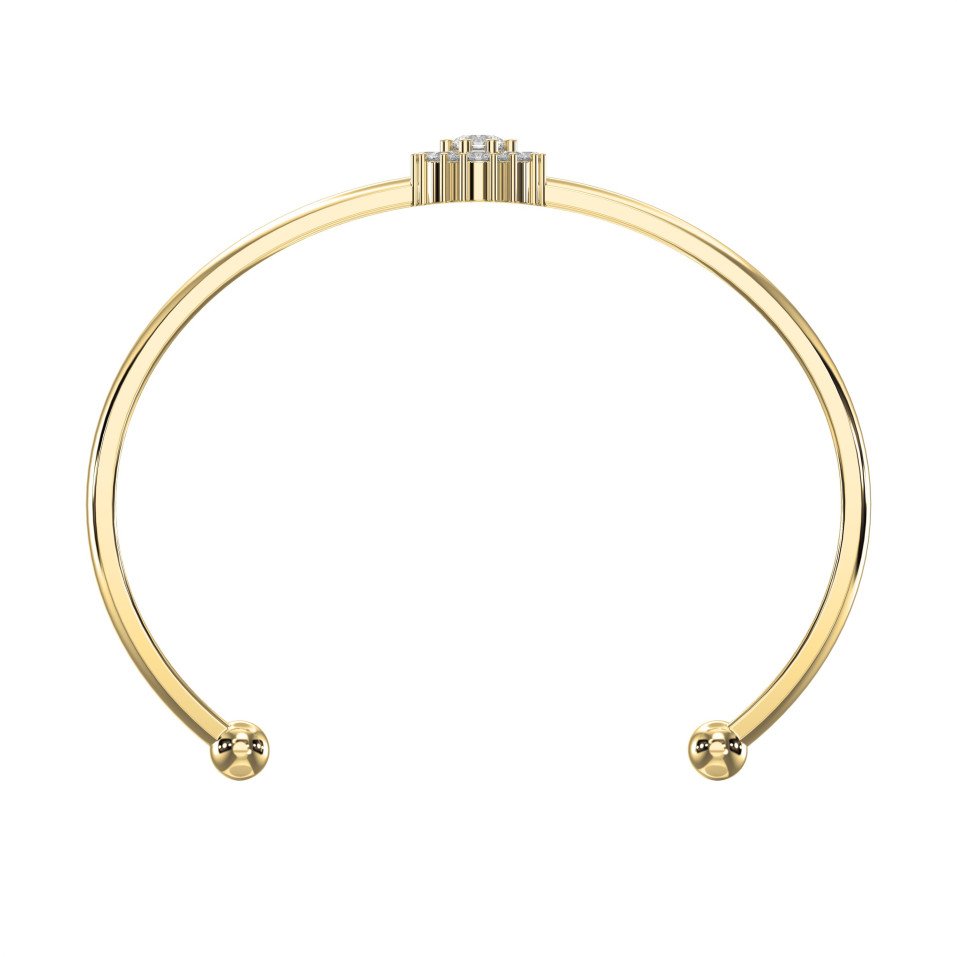 Floral Diamond Cluster Open Cuff Bracelet – Modern Elegant Women’s Diamond Bracelet | Lab-Grown & Natural