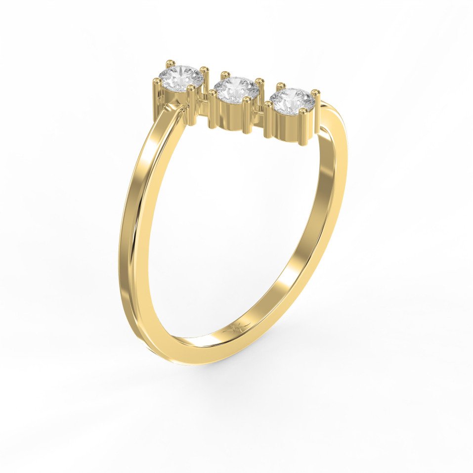 3-Stone Diamond Ring – Modern Split Shank Engagement & Promise Ring for Women | Lab-Grown & Natural Diamonds