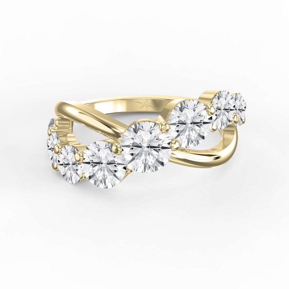 2.18 Carat Round Brilliant Cut 9-Stone Diamond Ring – Lab Grown & Natural Diamonds
