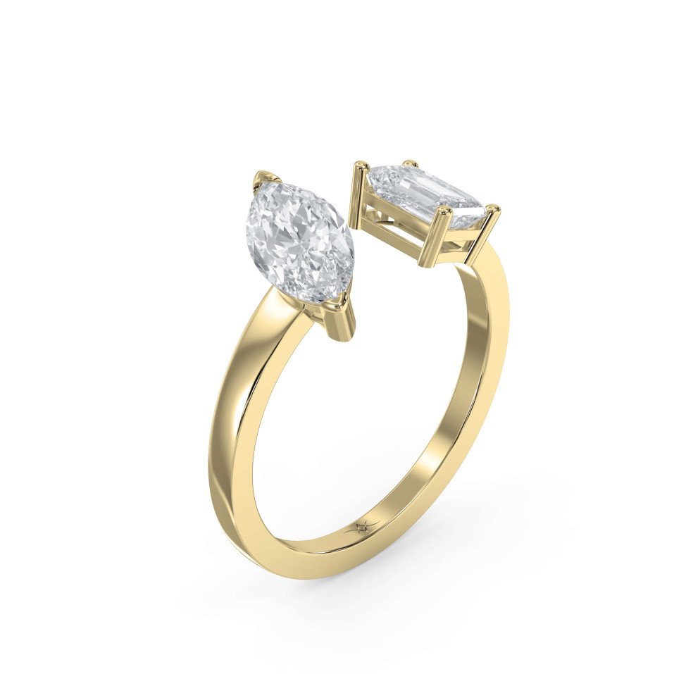 Two Stone Fashion Ring – Marquise & All Shapes in Lab-Grown Diamonds