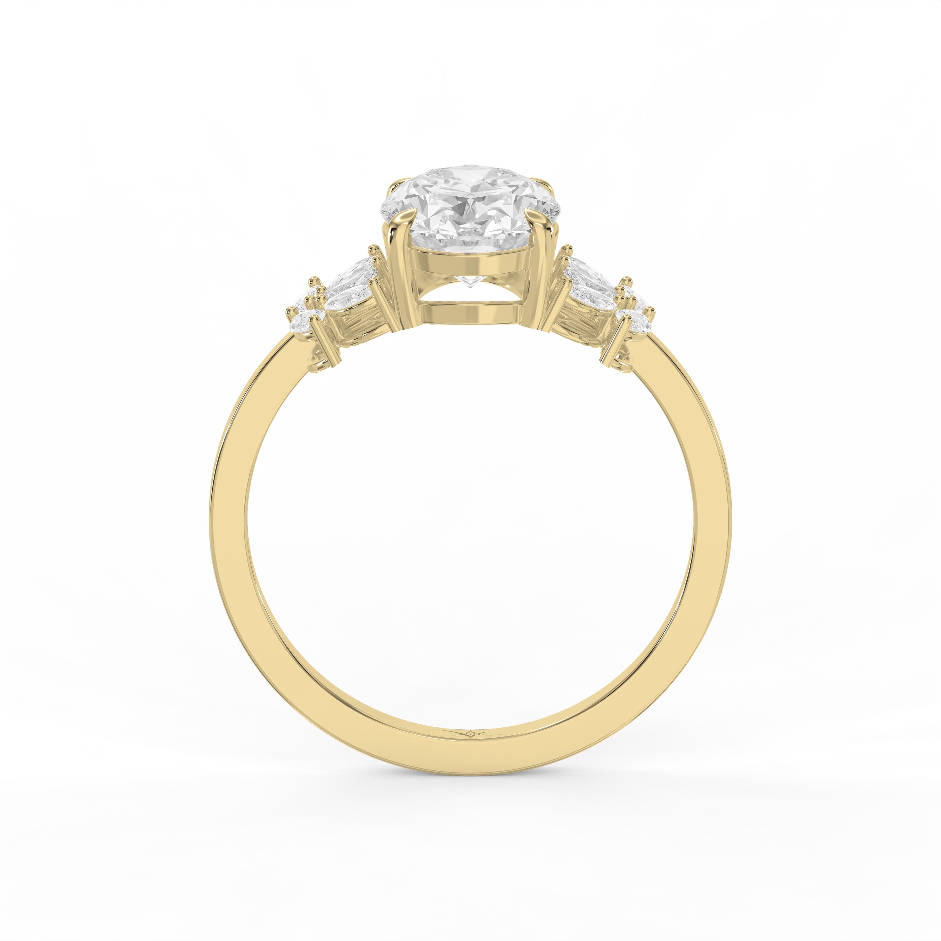 Floral Marquise Cluster Oval Diamond Engagement Ring | Lab- Grown & Platinum