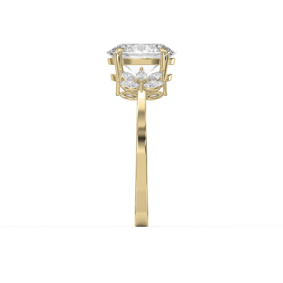 Floral Marquise Cluster Oval Diamond Engagement Ring | Lab- Grown & Platinum