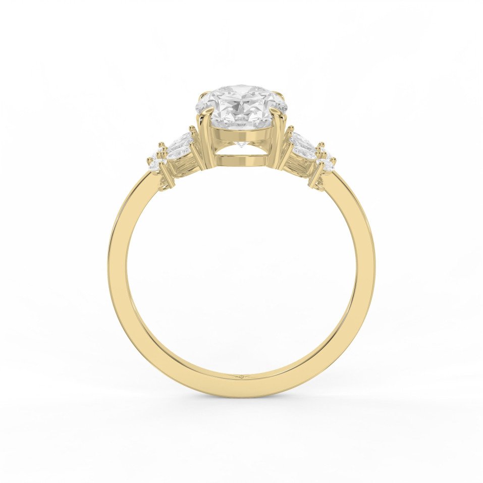 Floral Marquise Cluster Oval Diamond Engagement Ring | Lab- Grown & Platinum