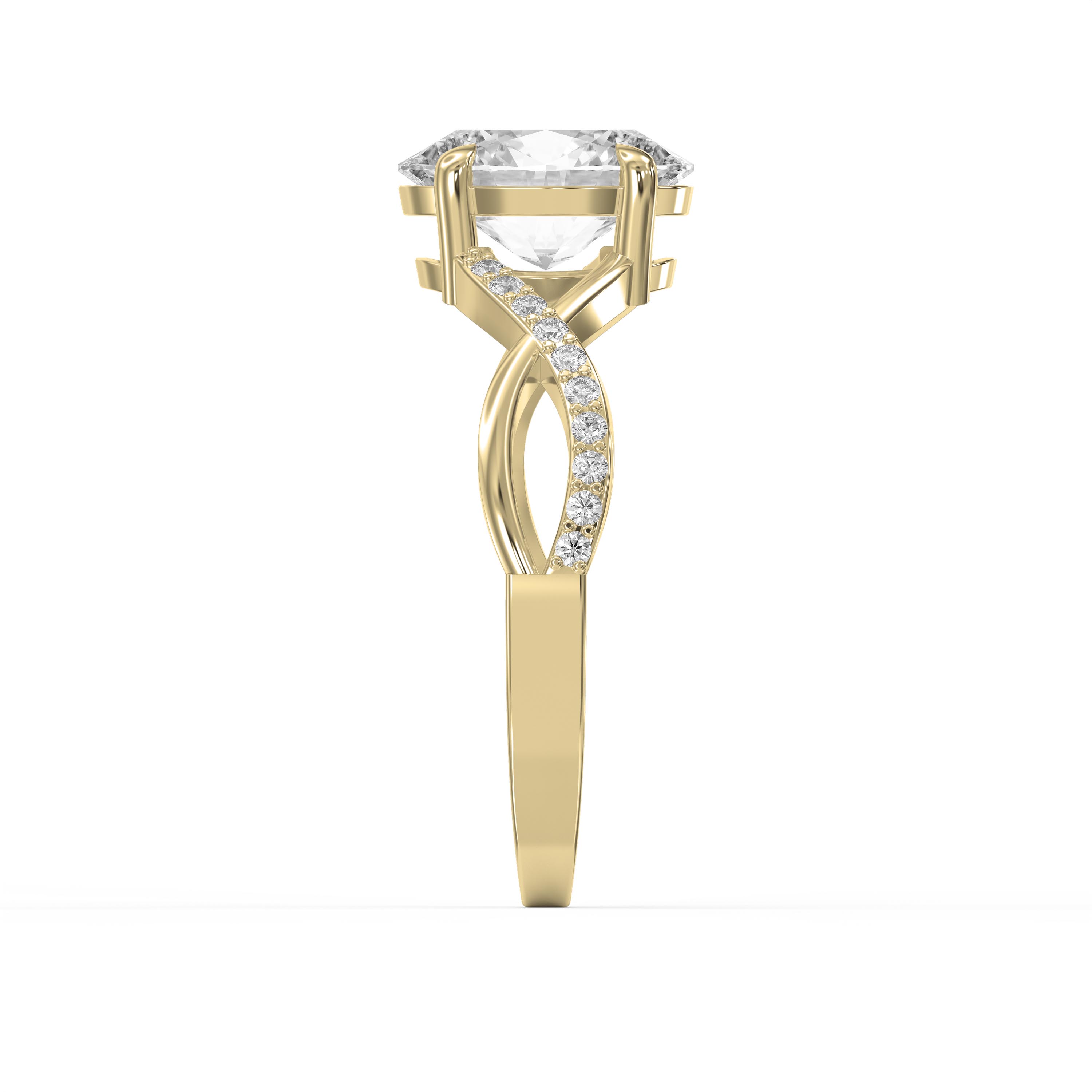 Split Shank Twist Ring center Diamond customizable -lab Grown & Natural Diamond