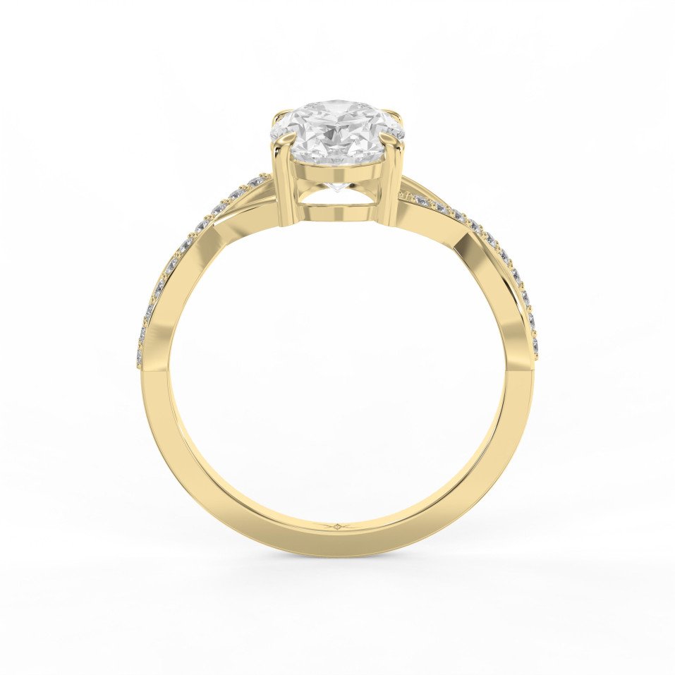 Split Shank Twist Ring center Diamond customizable -lab Grown & Natural Diamond