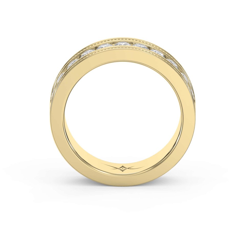 Men’s Half Eternity Handmade Band – Lab Grown & Natural Diamonds