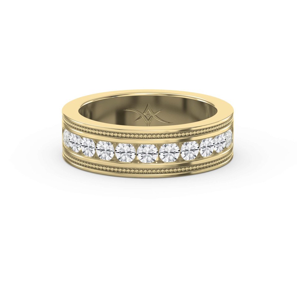 Men’s Half Eternity Handmade Band – Lab Grown & Natural Diamonds
