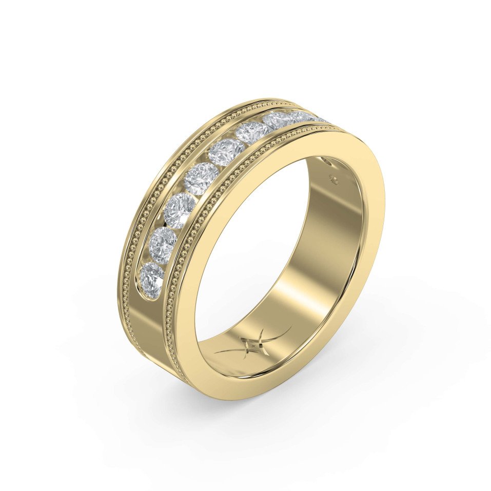 Men’s Half Eternity Handmade Band – Lab Grown & Natural Diamonds