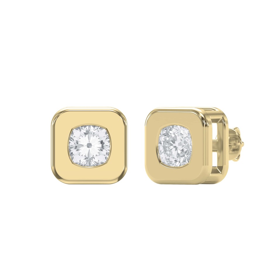 Bezel Set Lab-Grown Diamond Stud Earrings